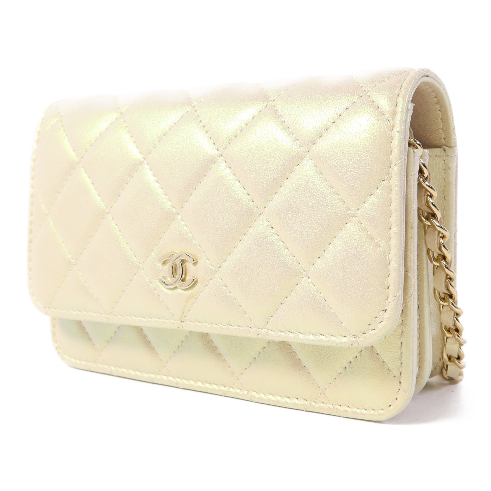 CHANEL 牛皮皮革Mini WOC Wallet On Chain金扣鏈帶肩背袋