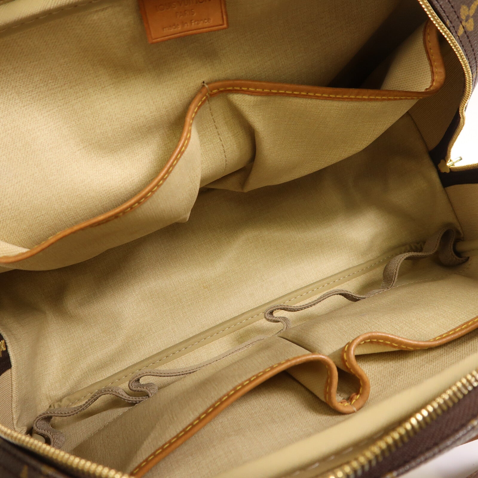 LOUIS VUITTON Monogram Deauville金扣手挽袋棕色