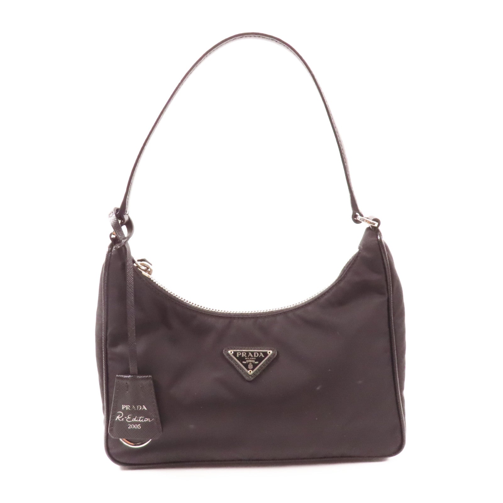 PRADA 尼龍Re-Edition 2005銀扣肩背袋