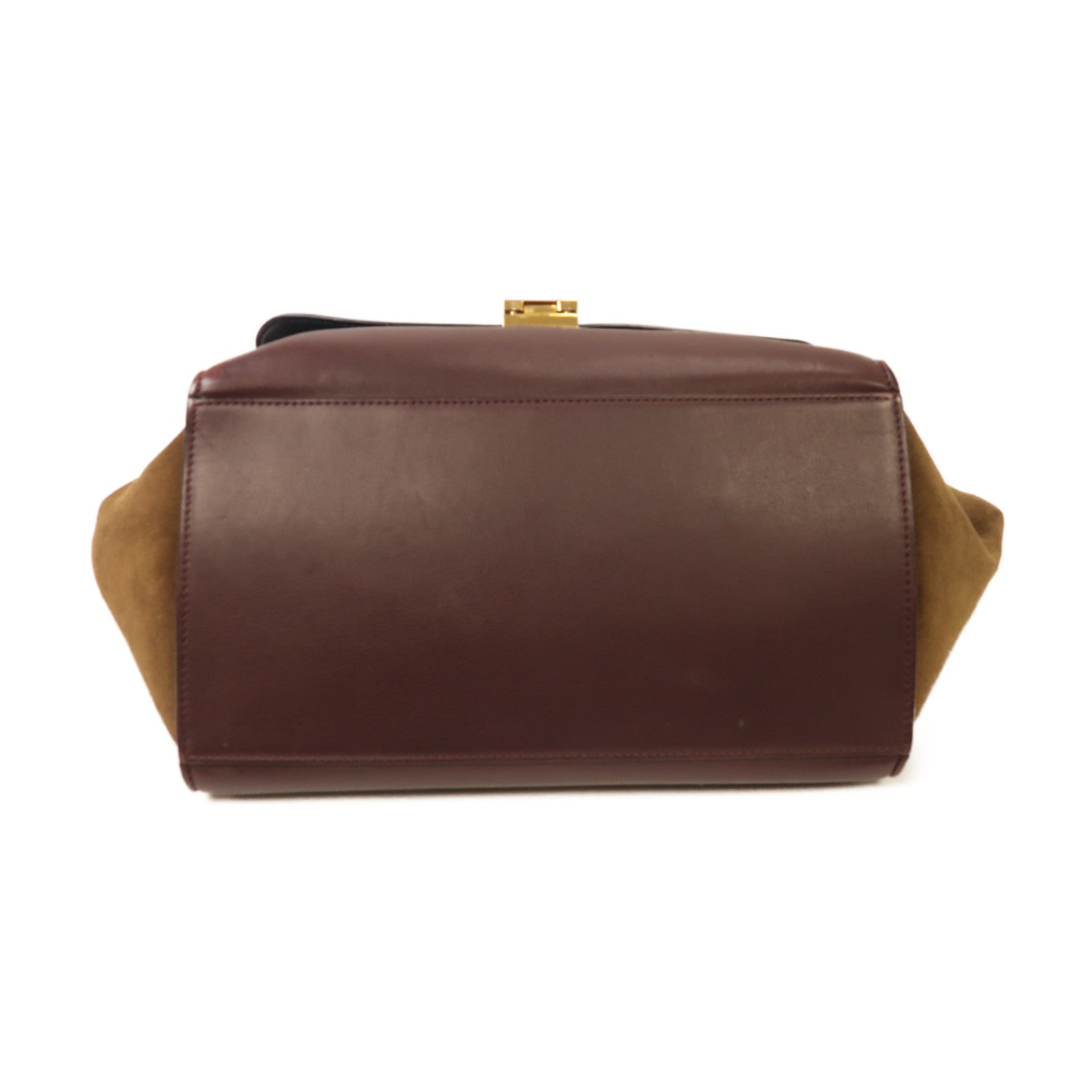 CELINE 【激減優惠】牛皮皮革/麂皮皮革Trapeze 2 Way Shoulder金扣手挽肩背兩用袋啡色/深藍色/卡其色