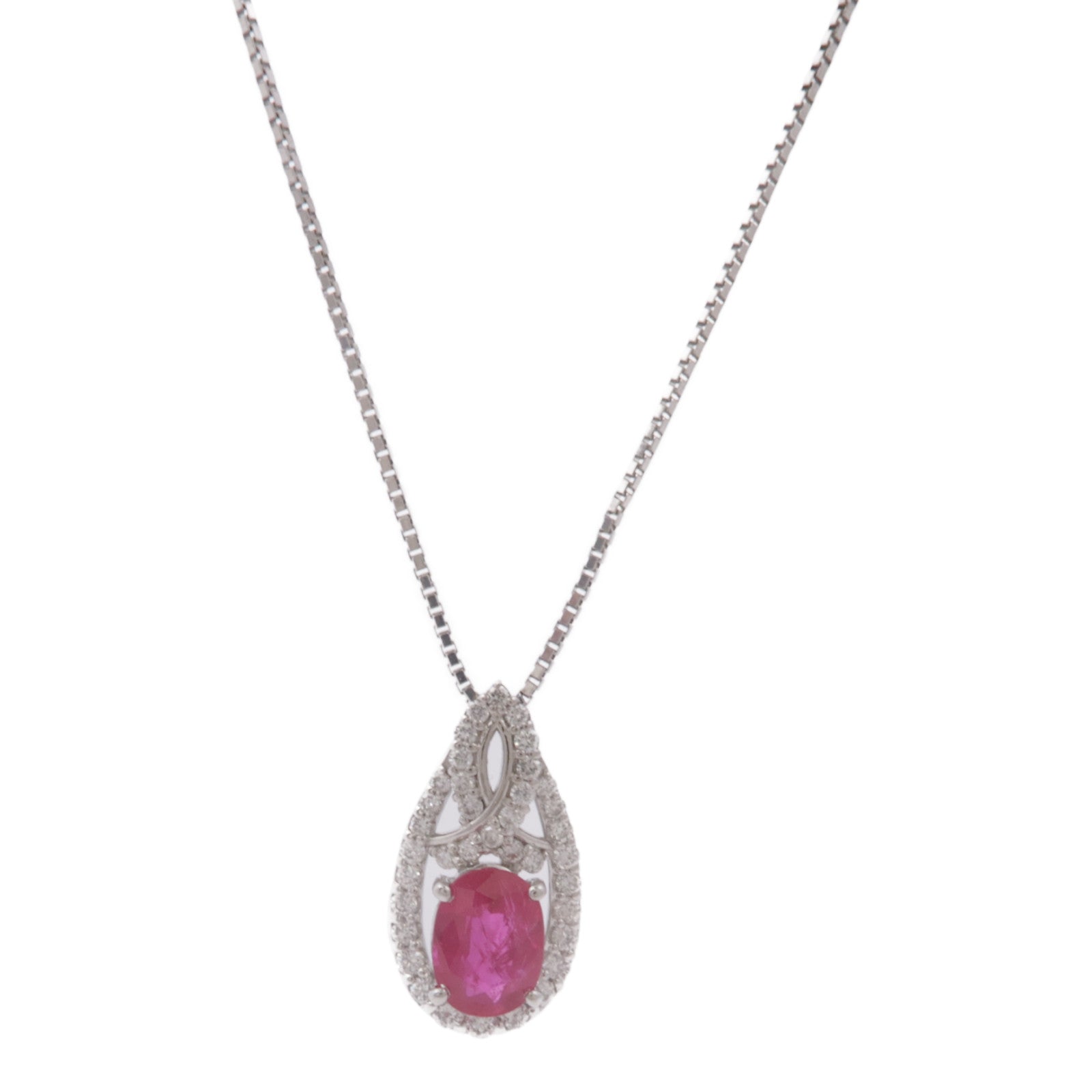 JEWELRY PT900鉑金/PT850鉑金Ruby Diamond Necklace紅寶石/鑽石項鍊