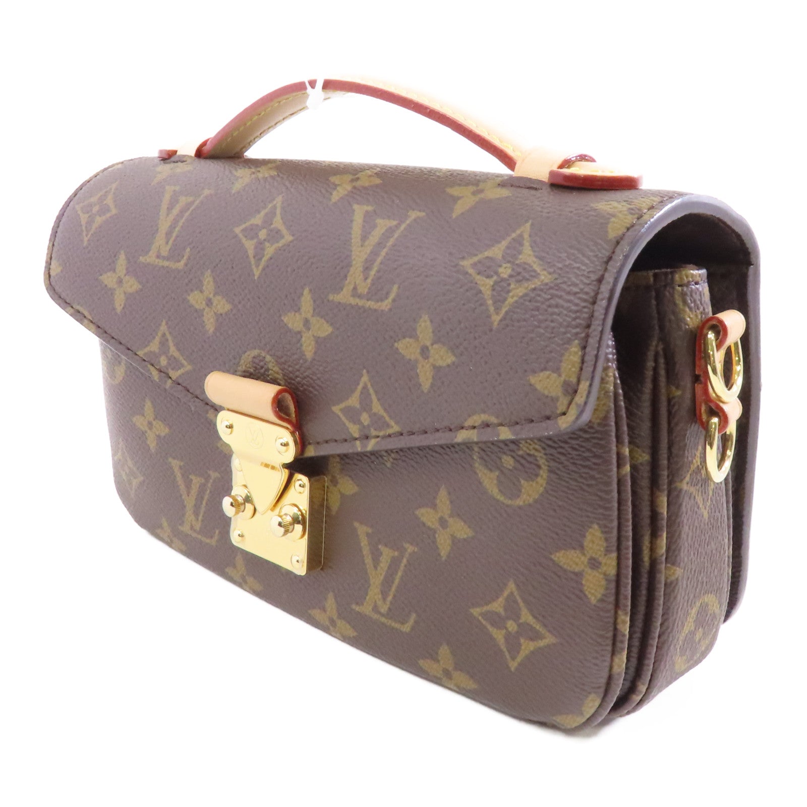 LOUIS VUITTON Monogram Pochette Metis金扣手挽肩背兩用袋棕色
