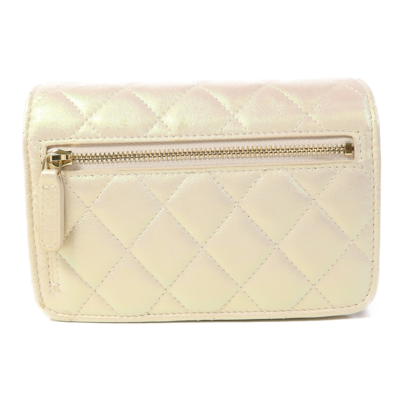 CHANEL 牛皮皮革Mini WOC Wallet On Chain金扣鏈帶肩背袋