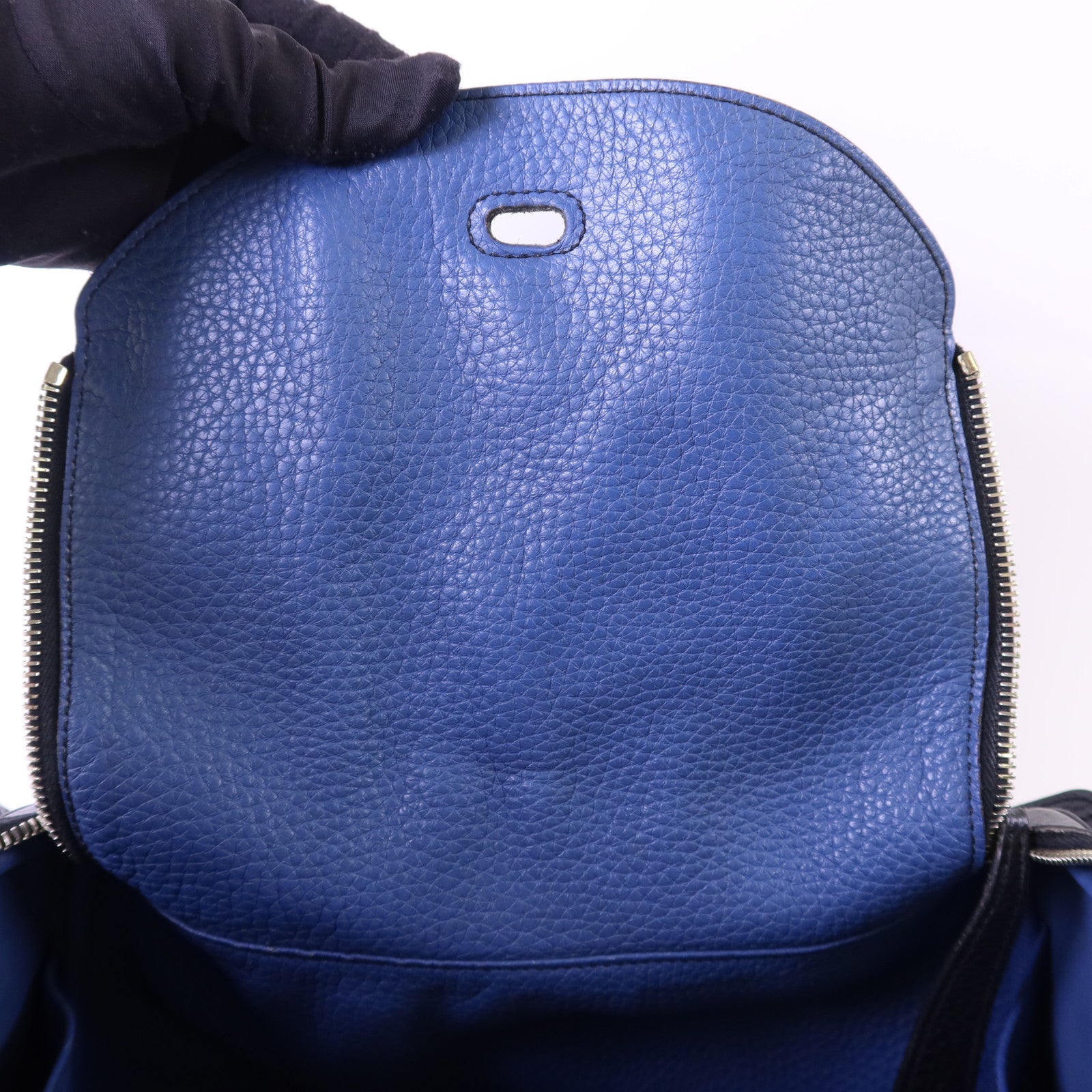 HERMES Clemence皮革Lindy 30銀扣手挽肩背兩用袋Noir