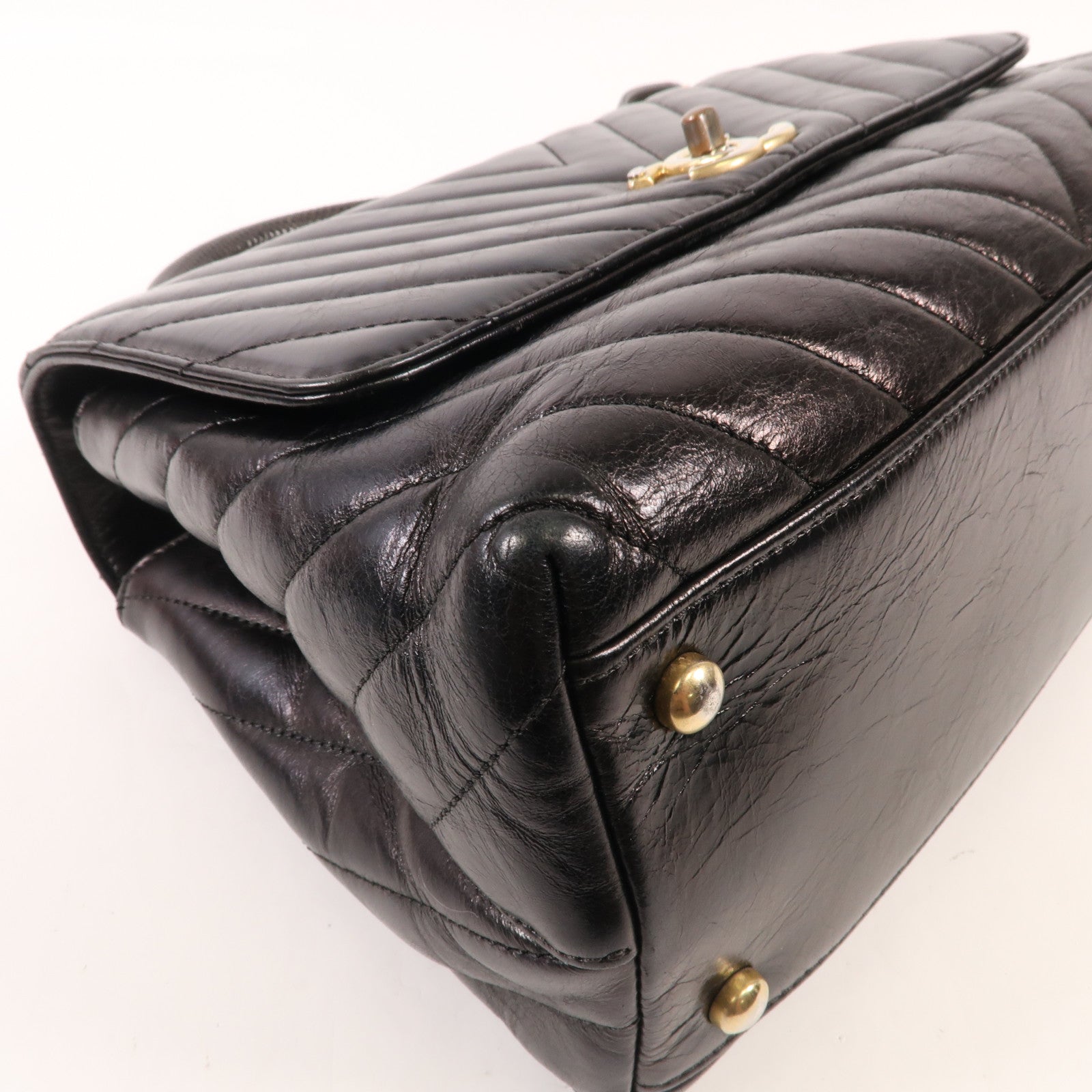 CHANEL 牛皮皮革/蜥蝪皮革Coco Handle金扣手挽肩背兩用袋