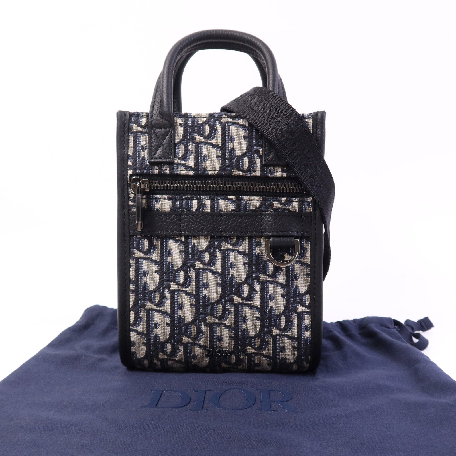 Dior 【激減優惠】帆布/牛皮皮革Safari Shoulder銀扣肩背袋