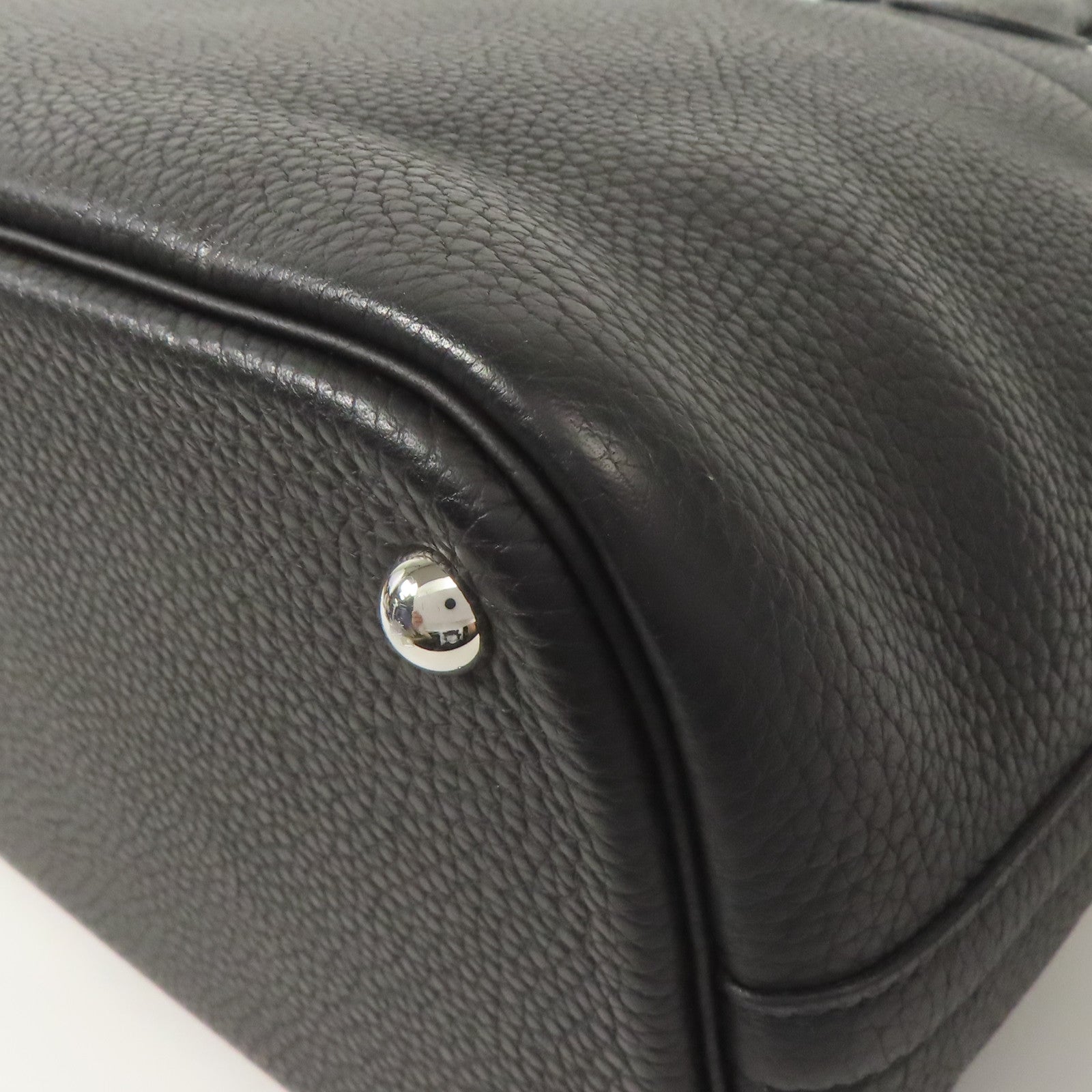 HERMES Clemence皮革Bolide 35銀扣手挽肩背兩用袋Black