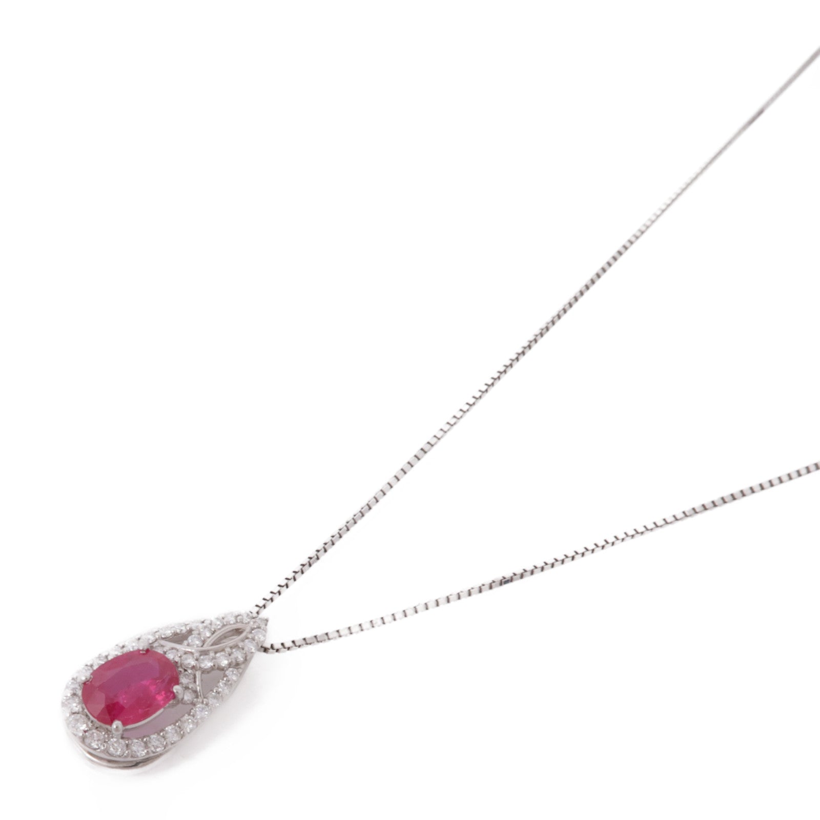 JEWELRY PT900鉑金/PT850鉑金Ruby Diamond Necklace紅寶石/鑽石項鍊