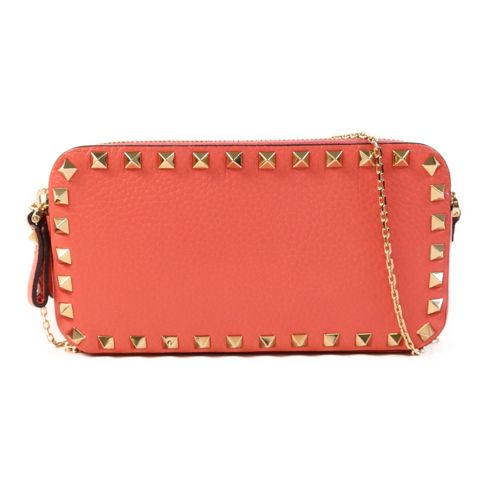 Valentino 牛皮皮革Shoulder Bag金扣鏈帶肩背袋