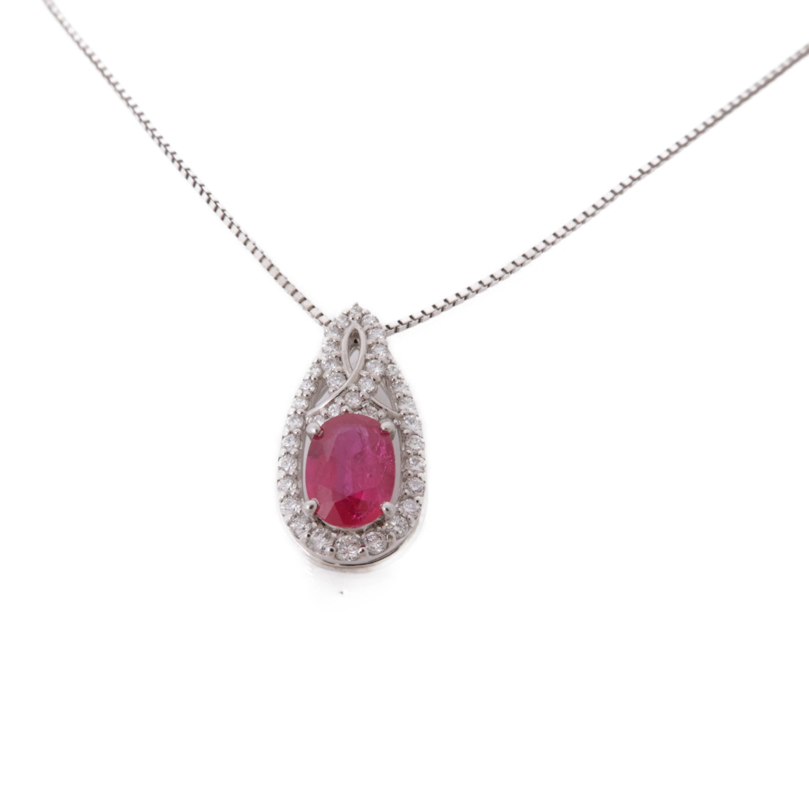 JEWELRY PT900鉑金/PT850鉑金Ruby Diamond Necklace紅寶石/鑽石項鍊