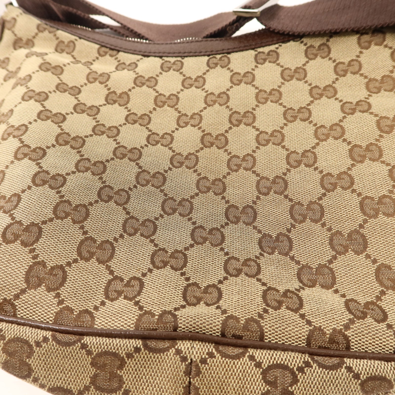GUCCI 帆布Shoulder Bag銀扣肩背袋