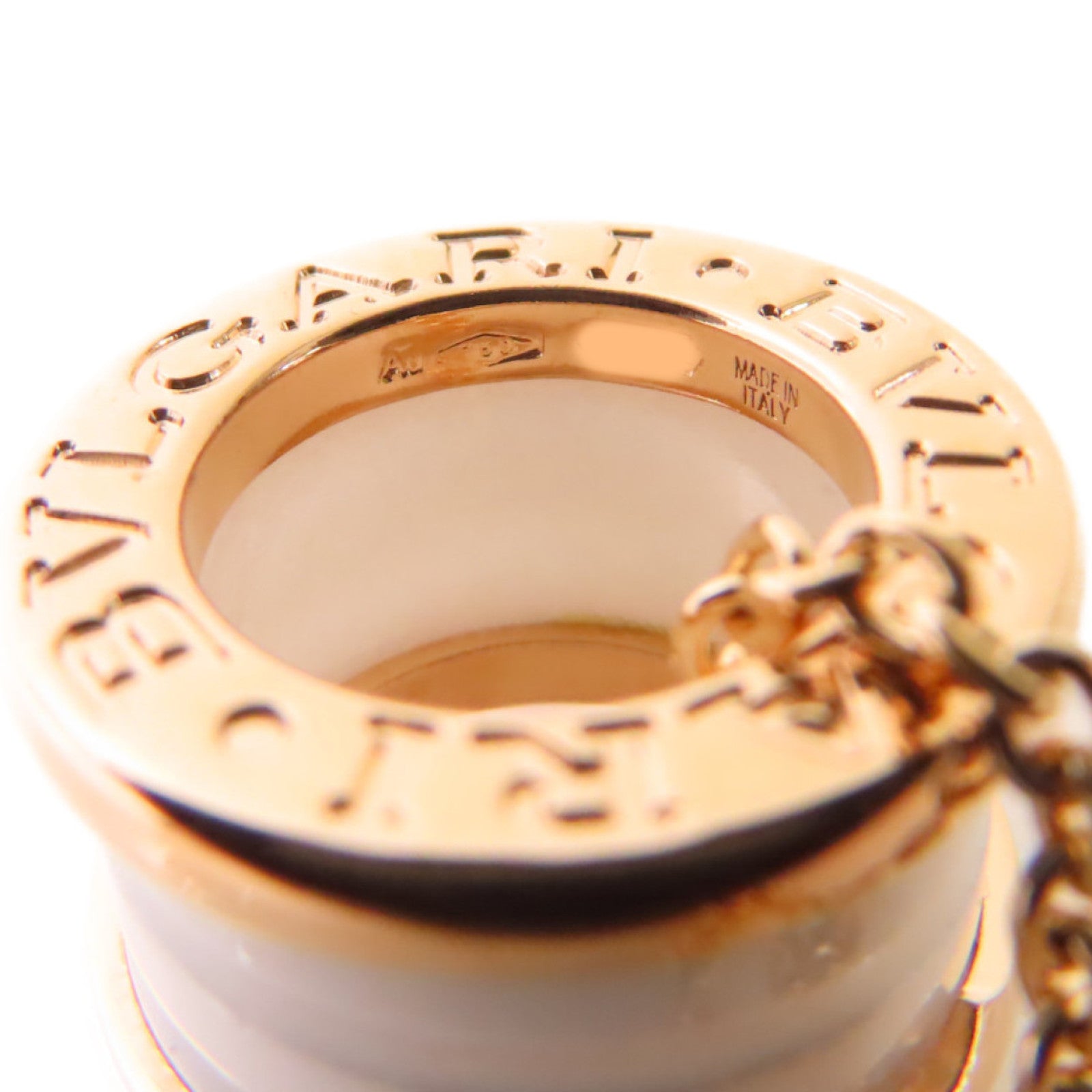 BVLGARI 18K玫瑰金/陶瓷B-Zero 1 Necklace金扣項鍊