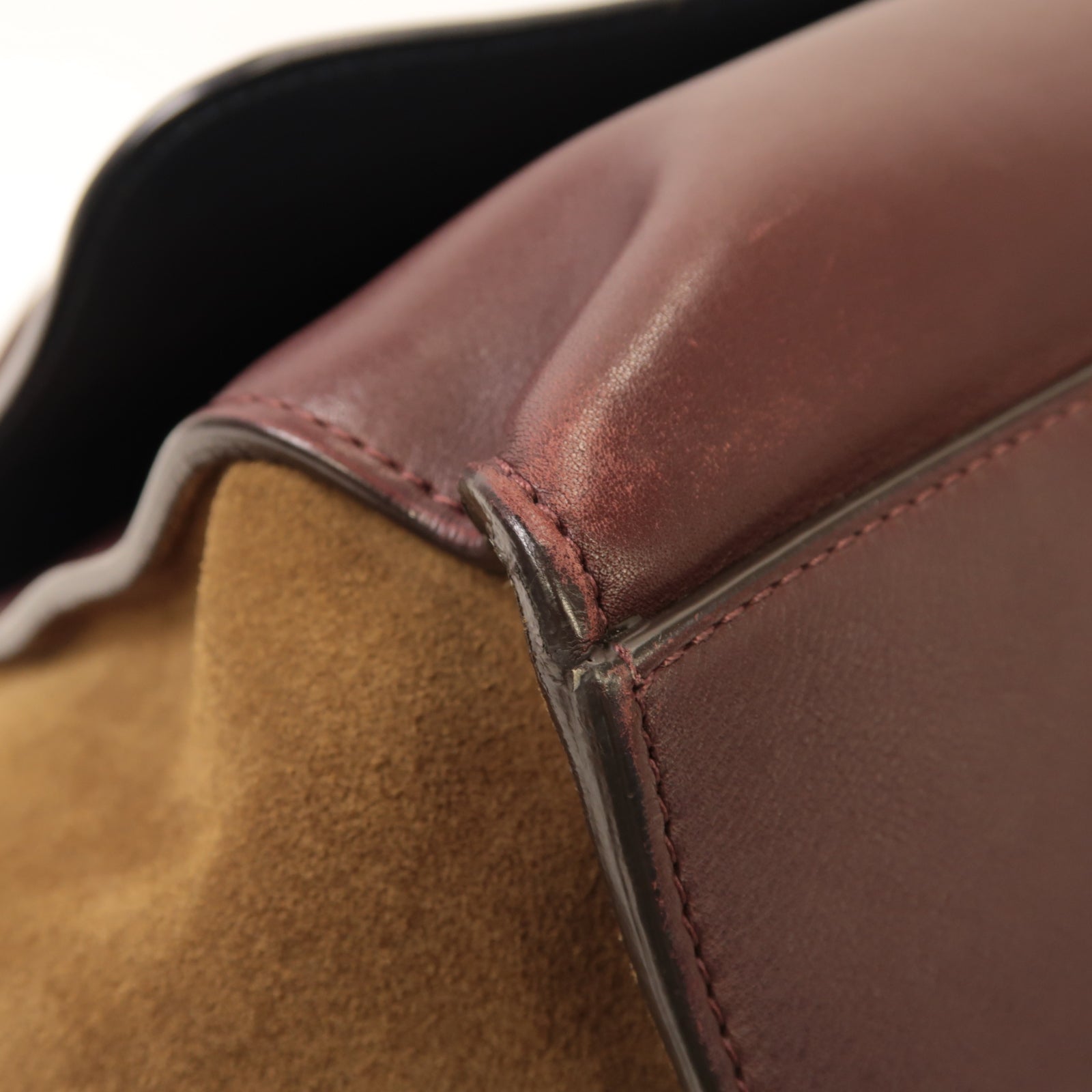 CELINE 【激減優惠】牛皮皮革/麂皮皮革Trapeze 2 Way Shoulder金扣手挽肩背兩用袋啡色/深藍色/卡其色