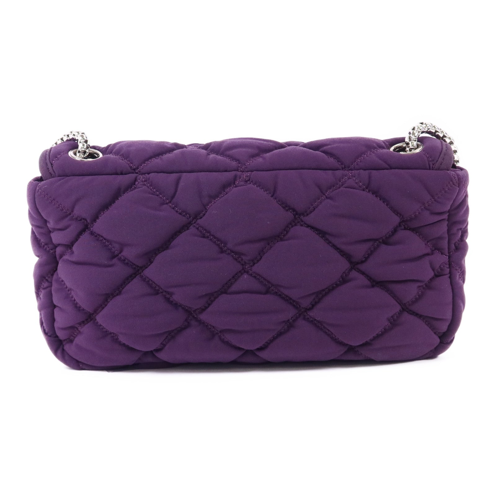 CHANEL 布料Shoulder Bag銀扣肩背袋