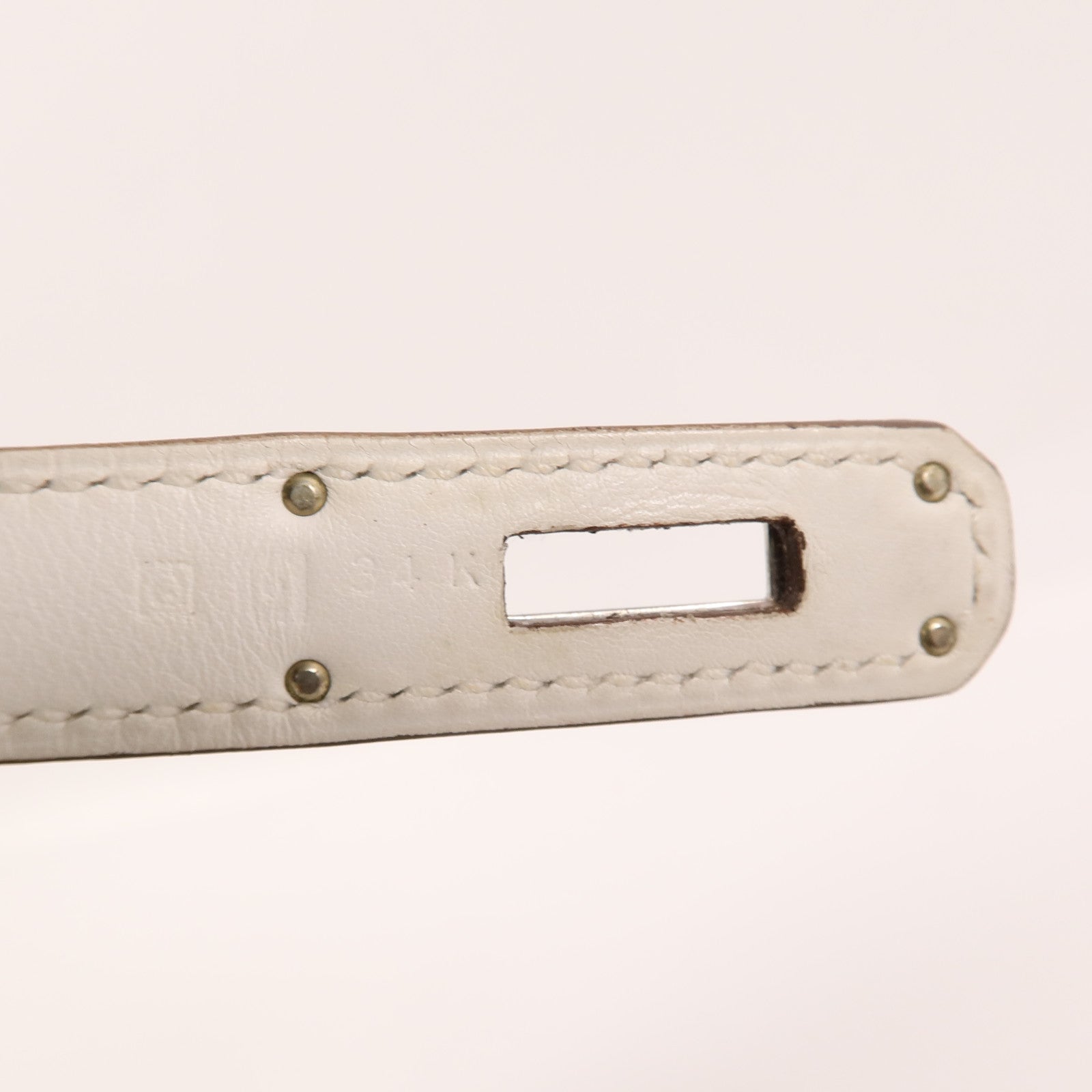 HERMES Swift皮革Ghillies Kelly 35手挽肩背兩用袋Blanc/Gris Perle