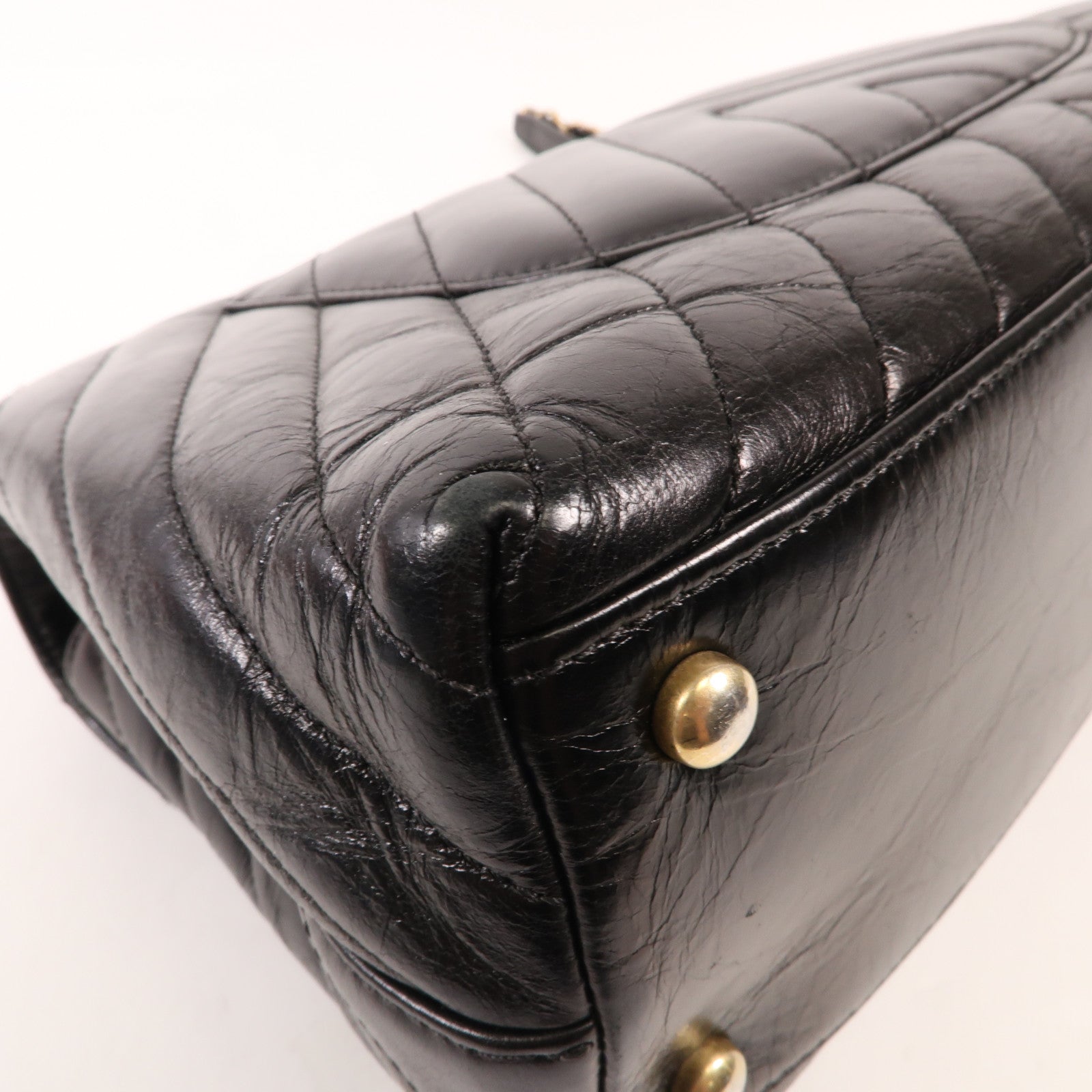 CHANEL 牛皮皮革/蜥蝪皮革Coco Handle金扣手挽肩背兩用袋