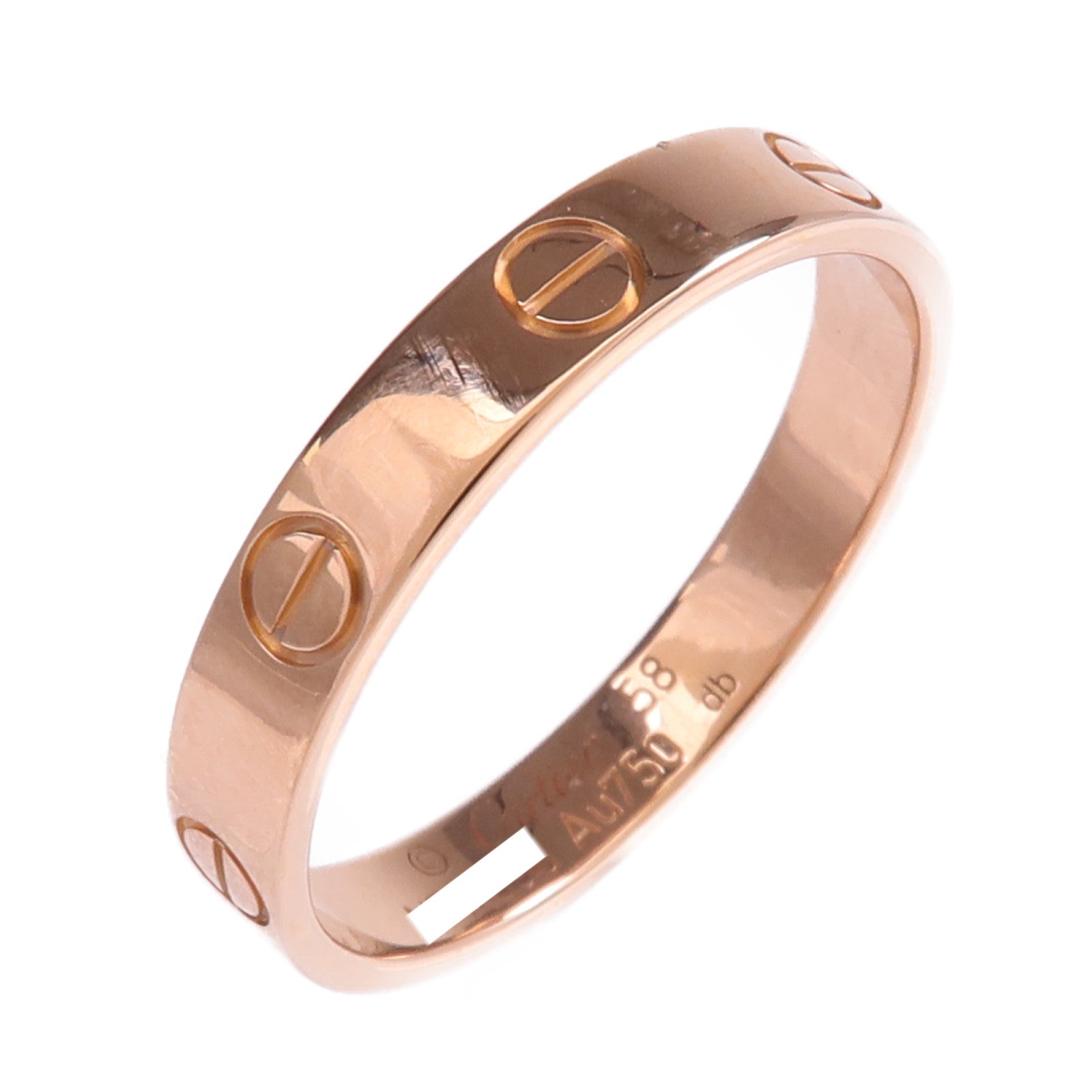 CARTIER 18K玫瑰金Mini Love Ring戒指Cartier#58/US#8.25
