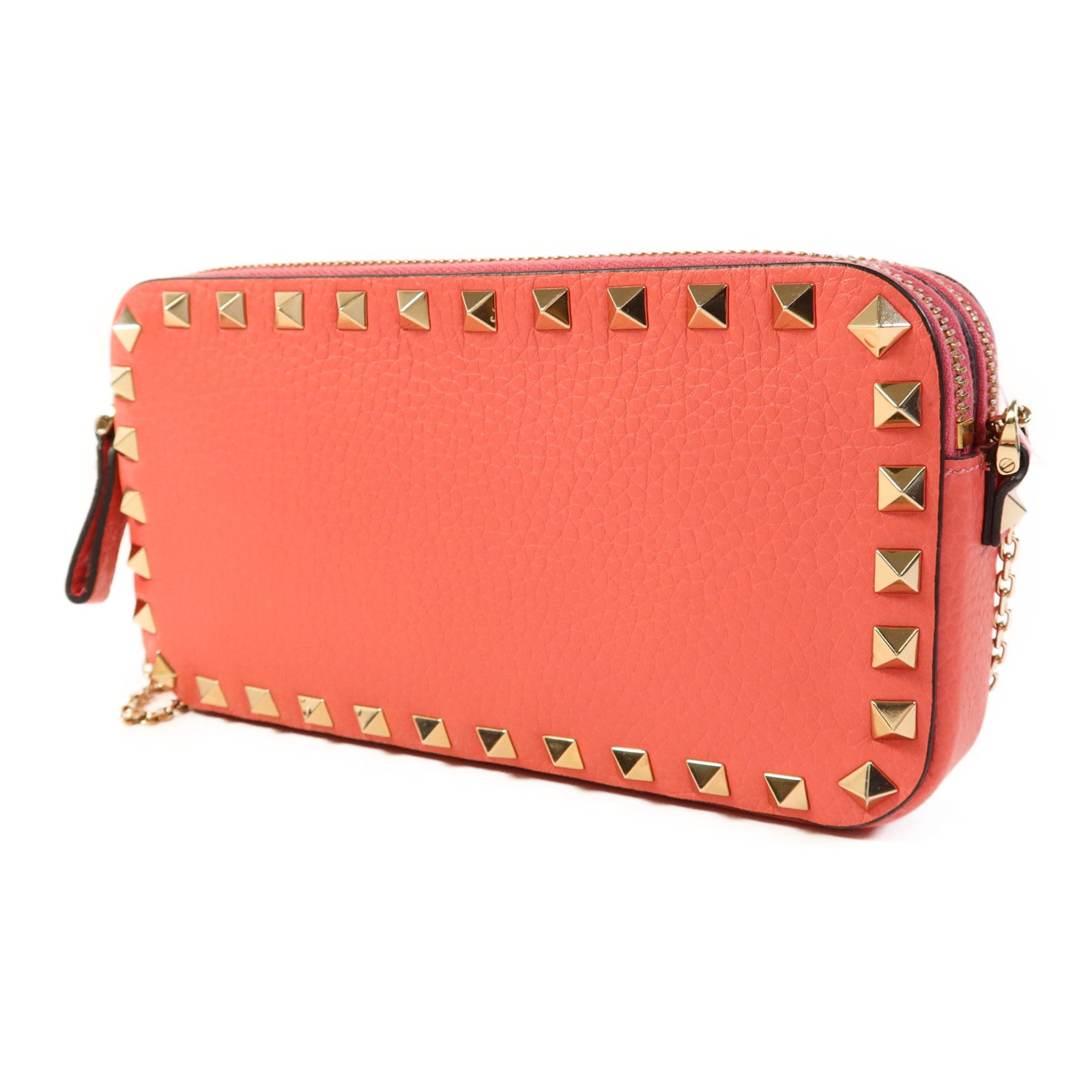 Valentino 牛皮皮革Shoulder Bag金扣鏈帶肩背袋