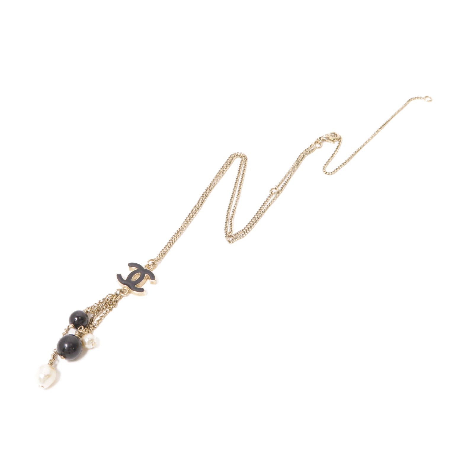 CHANEL PVC/金屬Necklace項鍊黑色/白色/金色