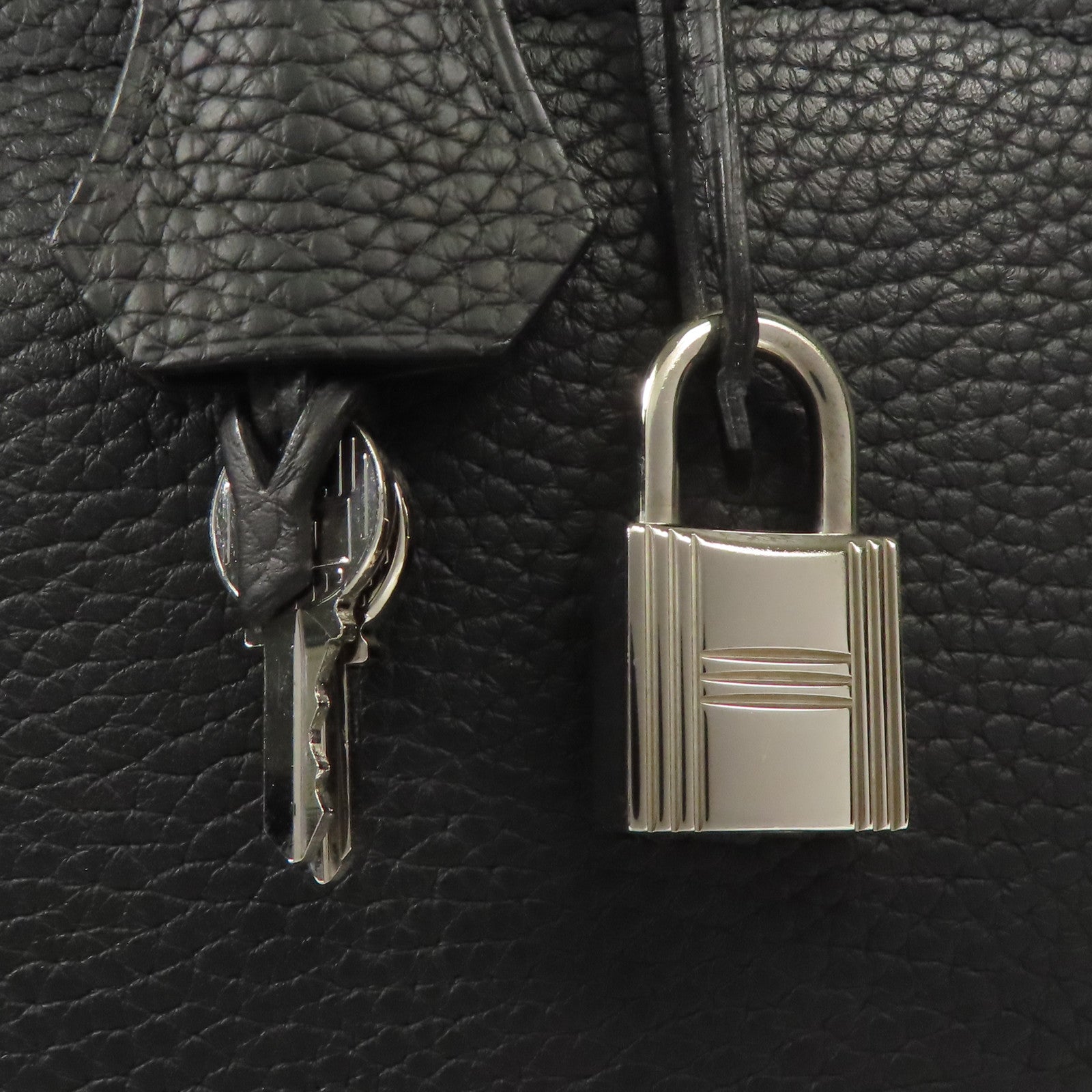 HERMES Clemence皮革Bolide 35銀扣手挽肩背兩用袋Black