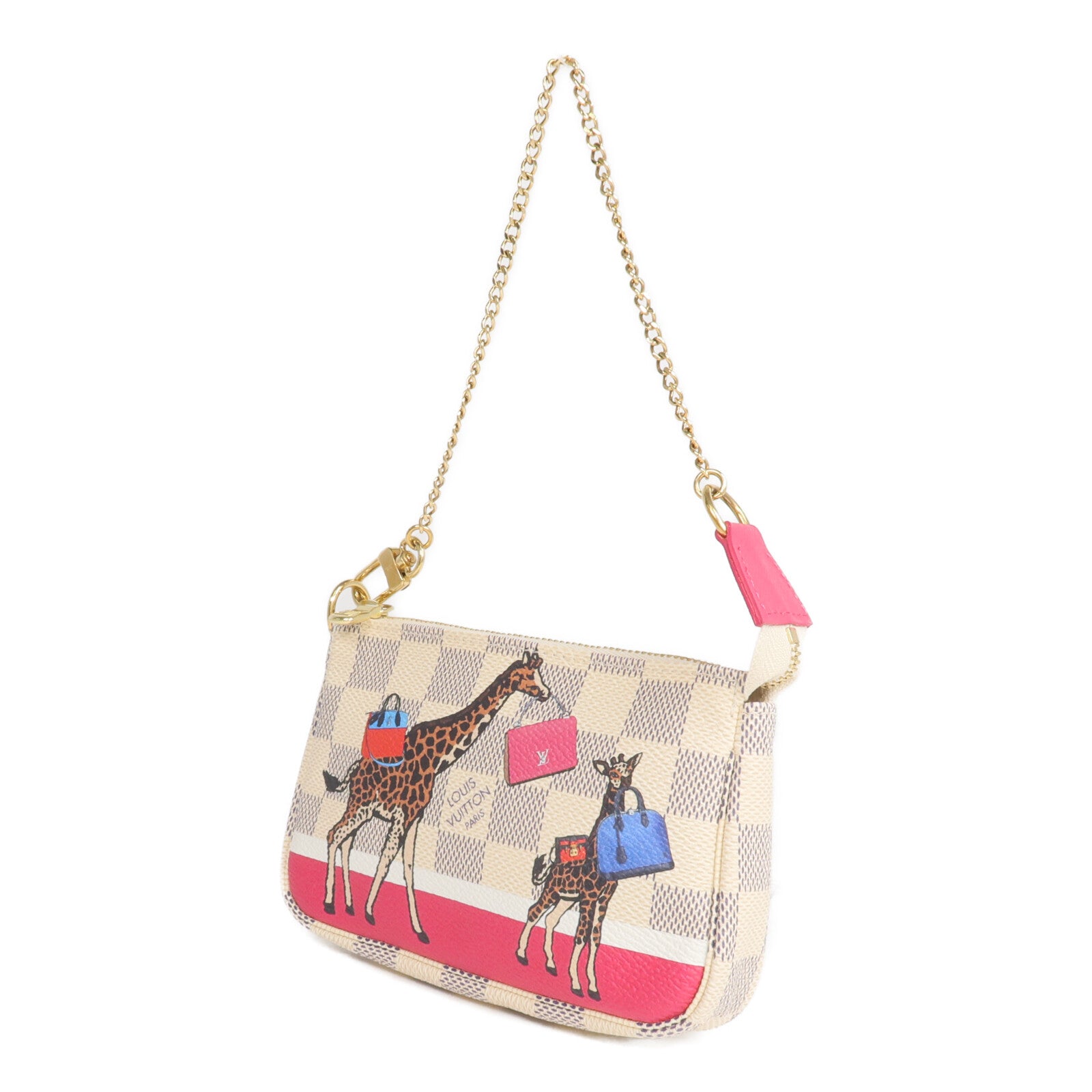 LOUIS VUITTON Damier Azur Mini Pochette Accessories金扣手挽袋