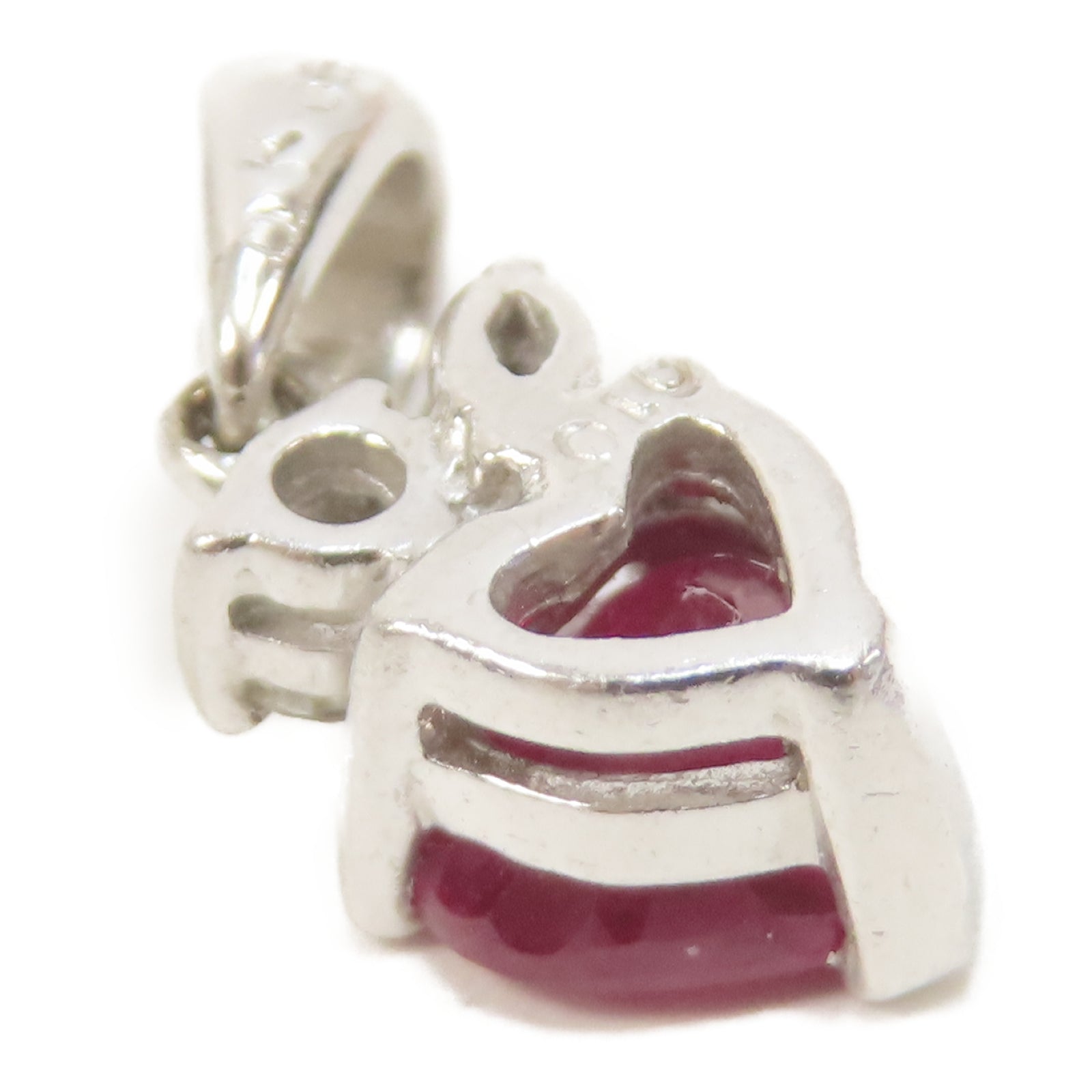 Jewelry Pendant Top Accessories 18K White Gold/Ruby