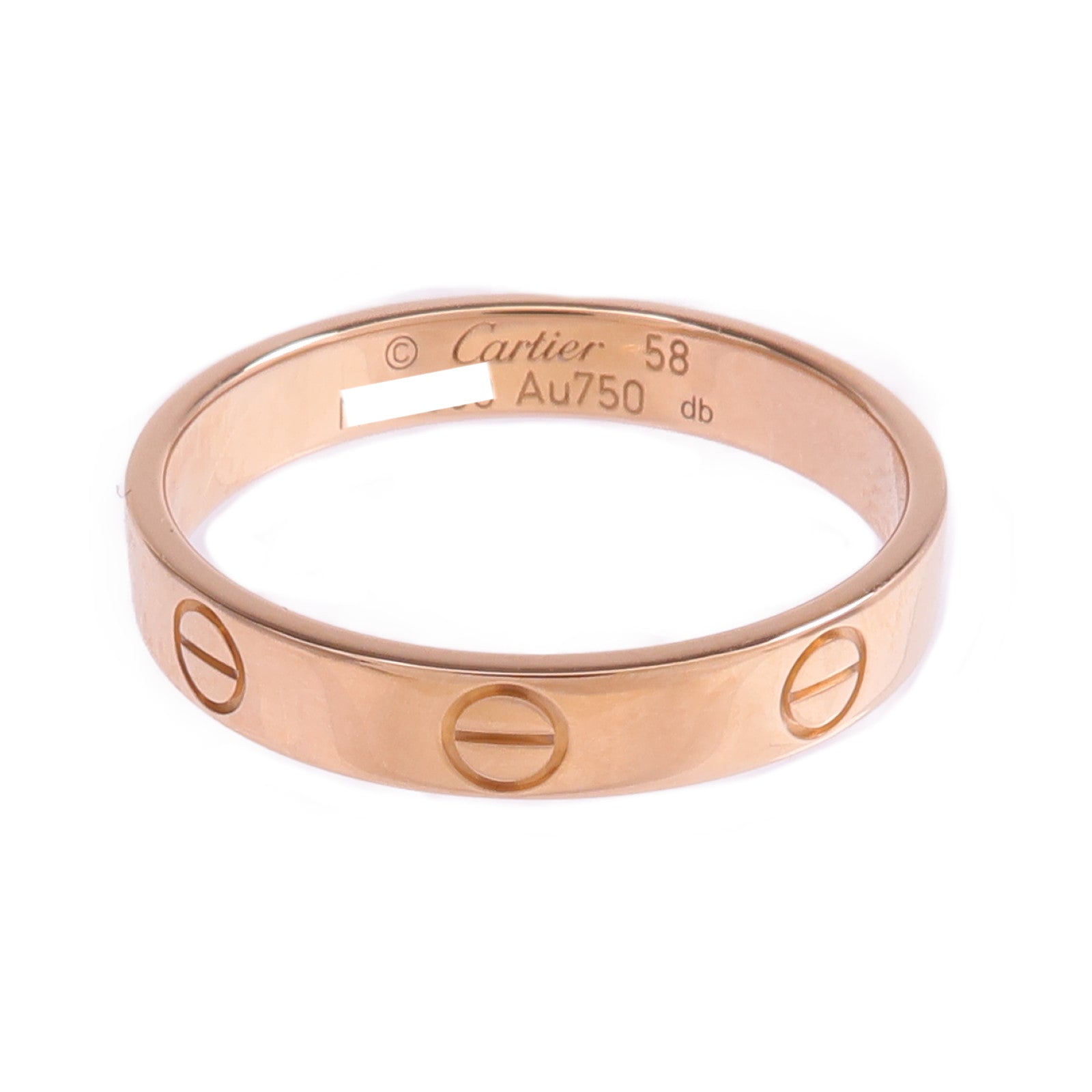 CARTIER 18K玫瑰金Mini Love Ring戒指Cartier#58/US#8.25