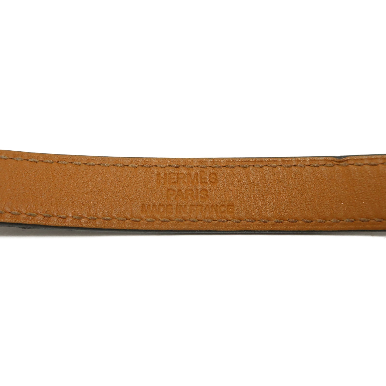 HERMES Swift皮革Double Tour Bracelet金扣手鐲黑色