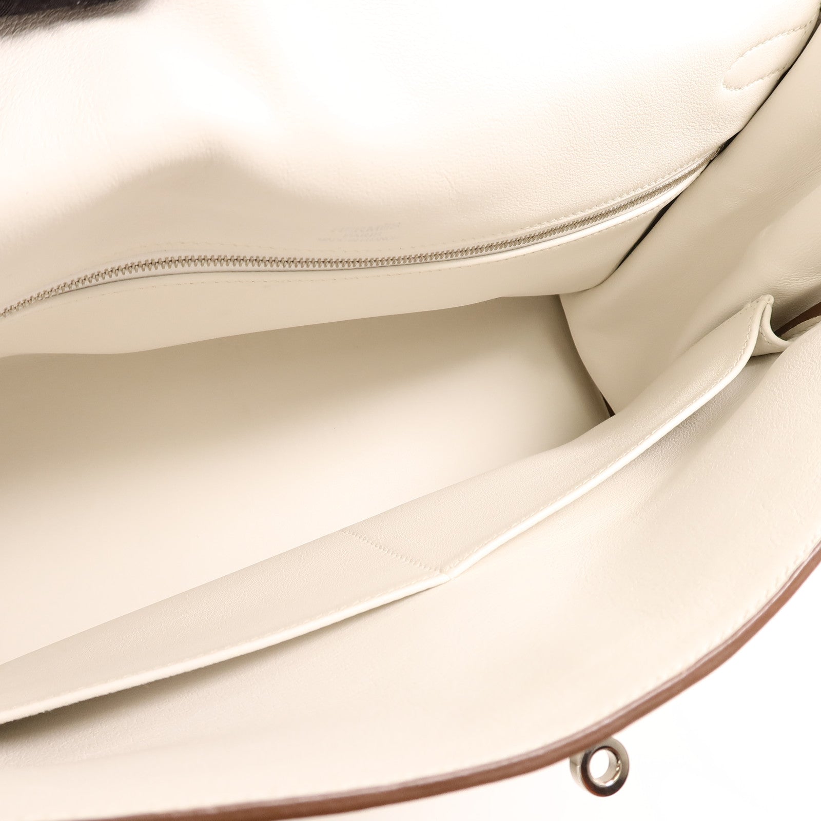 HERMES Swift皮革Ghillies Kelly 35手挽肩背兩用袋Blanc/Gris Perle