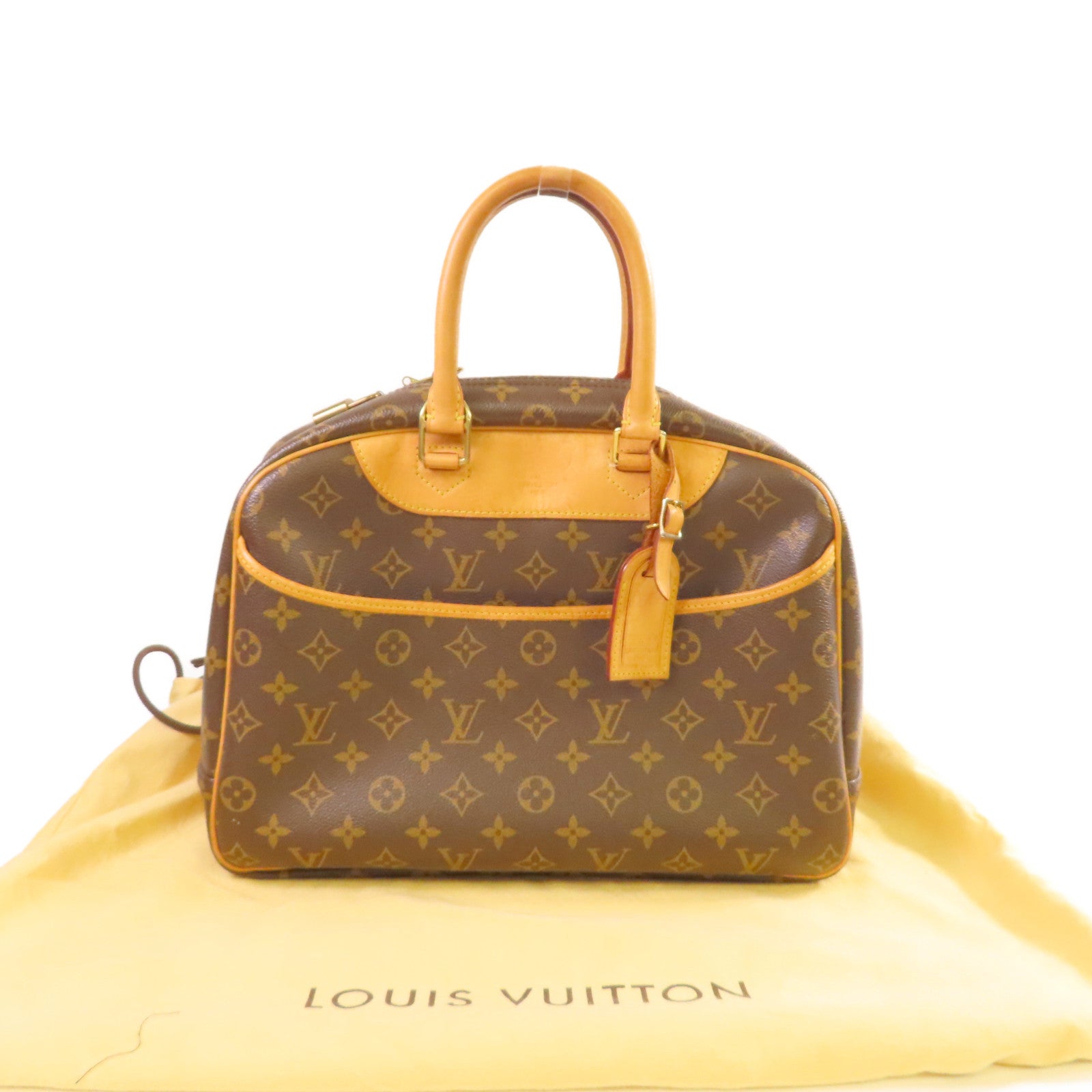 LOUIS VUITTON 【激減優惠】Monogram Deauville GM Hand Bag金色手挽袋啡色