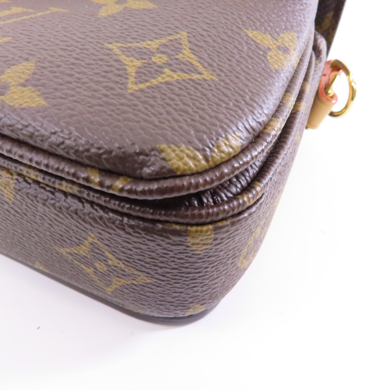 LOUIS VUITTON Monogram Pochette Metis金扣手挽肩背兩用袋棕色