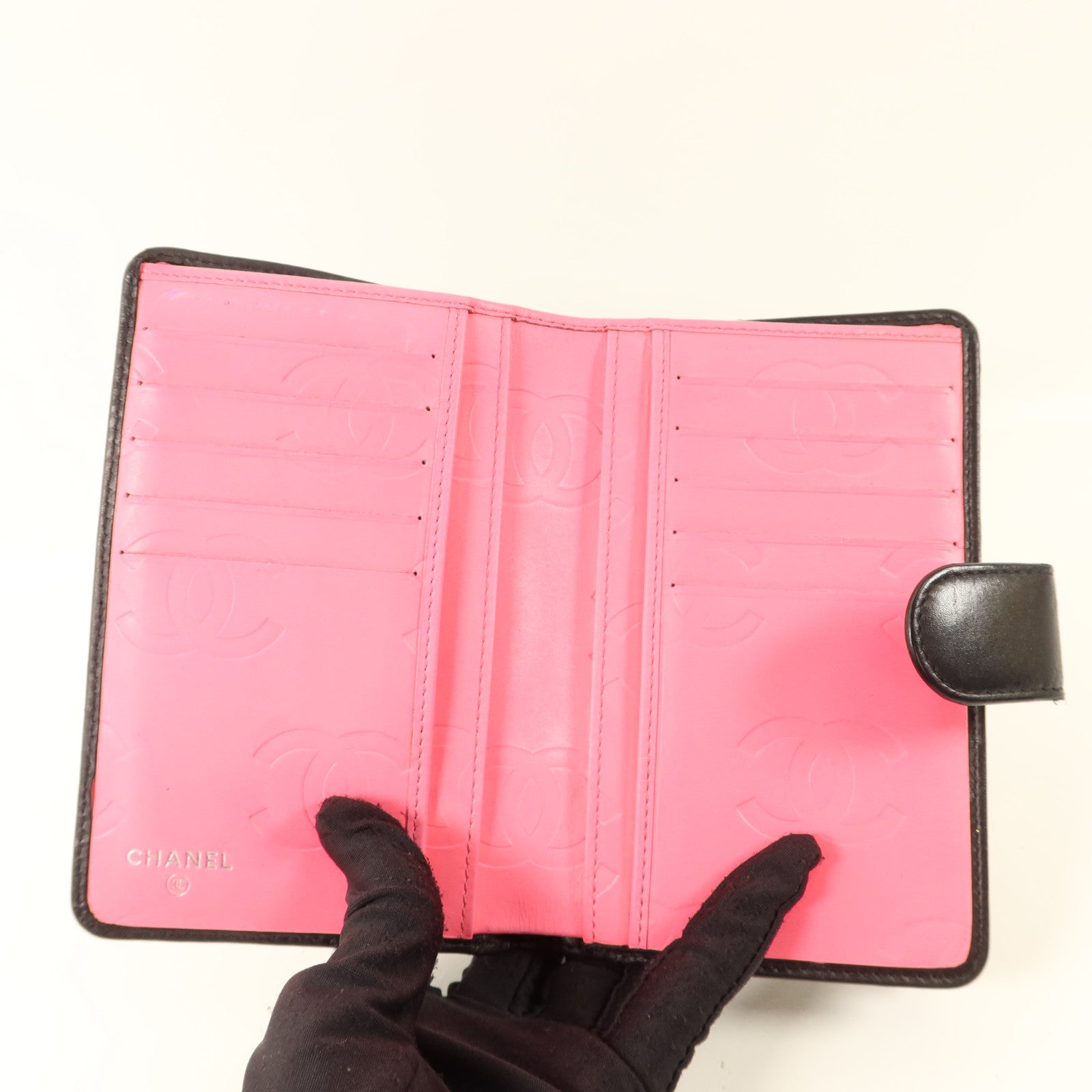 CHANEL 牛皮皮革Cambon Bifold Wallet銀扣錢包