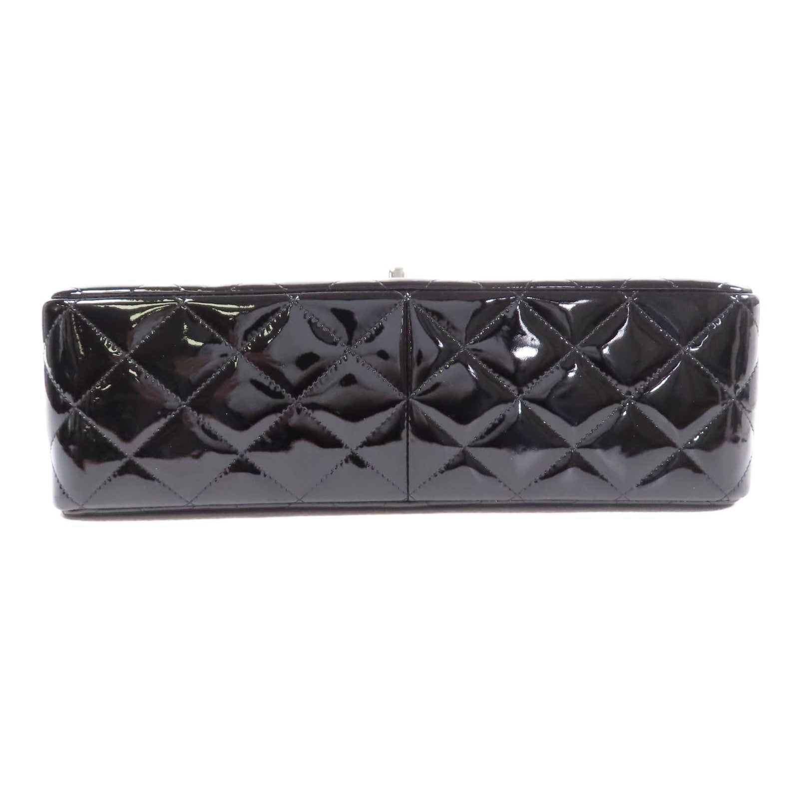 CHANEL 漆皮皮革Large Classic銀扣肩背袋
