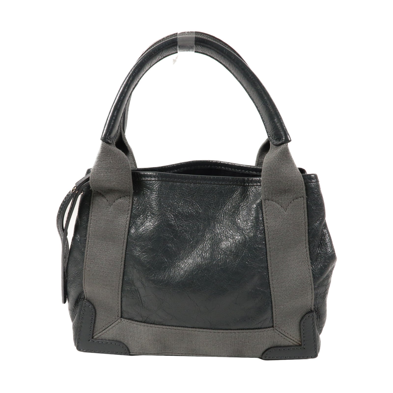 BALENCIAGA 【清倉大減價】牛皮皮革Cabas XS銀扣手挽肩背兩用袋灰色