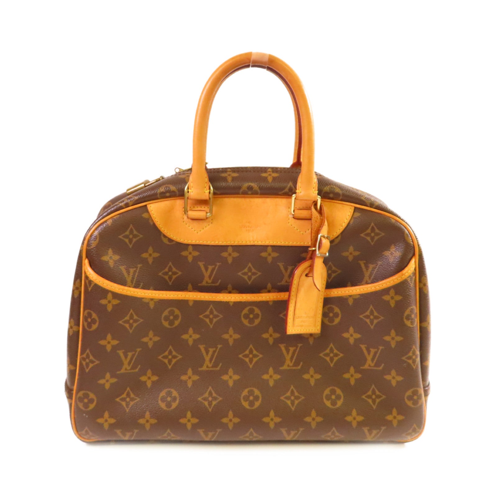 LOUIS VUITTON 【激減優惠】Monogram Deauville GM Hand Bag金色手挽袋啡色