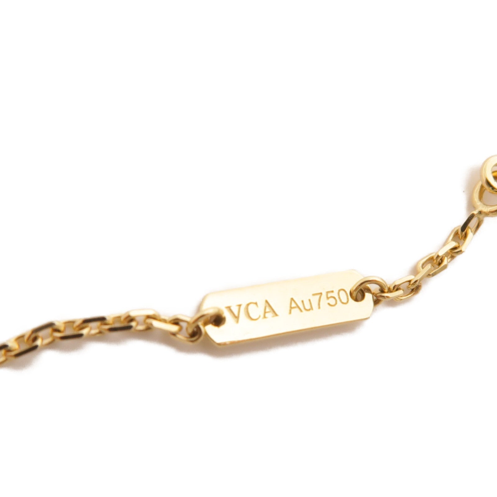 Van Cleef & Arpels 18K黃金/珍珠貝母Vintage Alhambra Necklace項鍊白色/金色