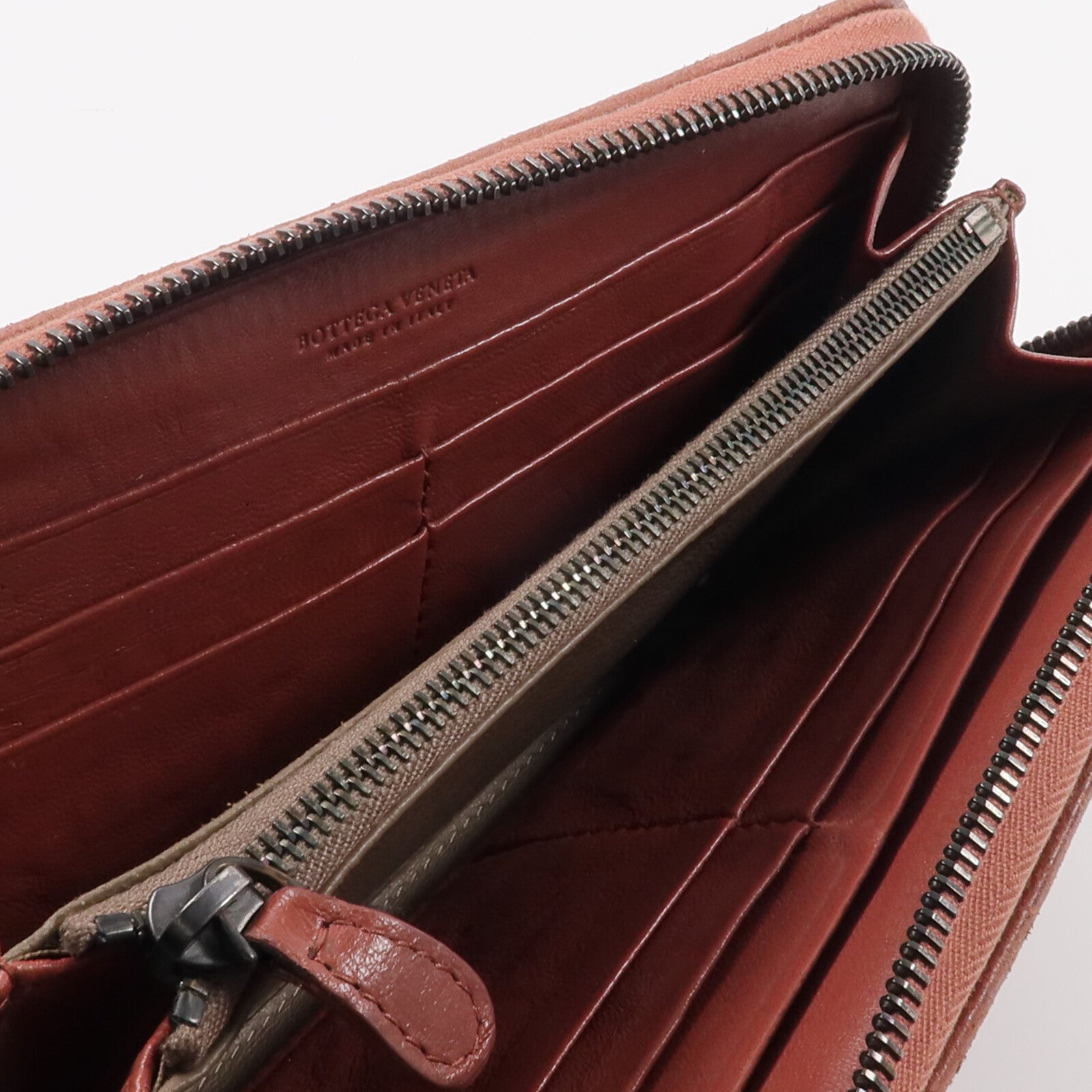 BOTTEGA VENETA 【激減優惠】織紋皮革Zipper Long Wallet長錢包