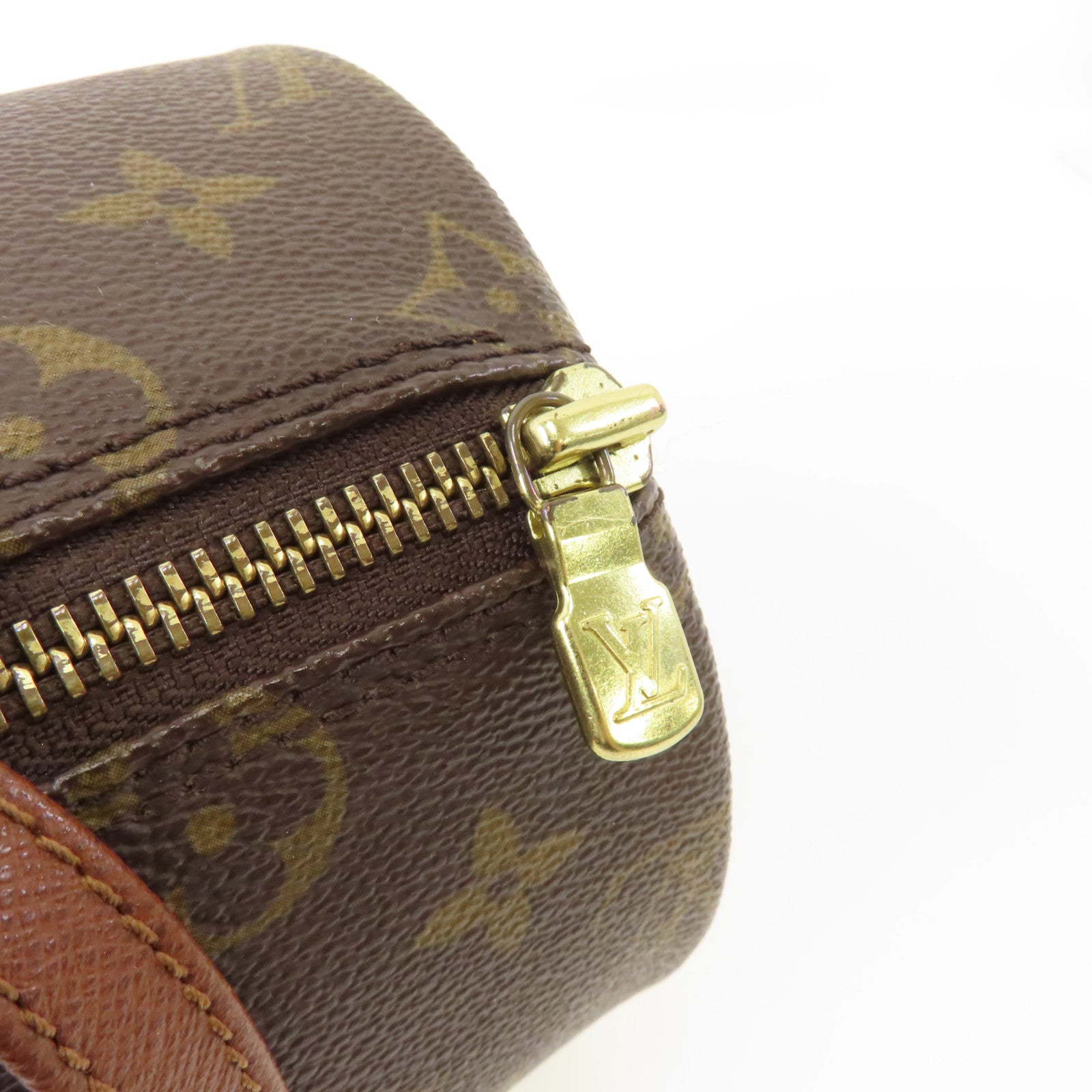 LOUIS VUITTON 【激減優惠】Monogram Papillon PM金扣肩背袋棕色