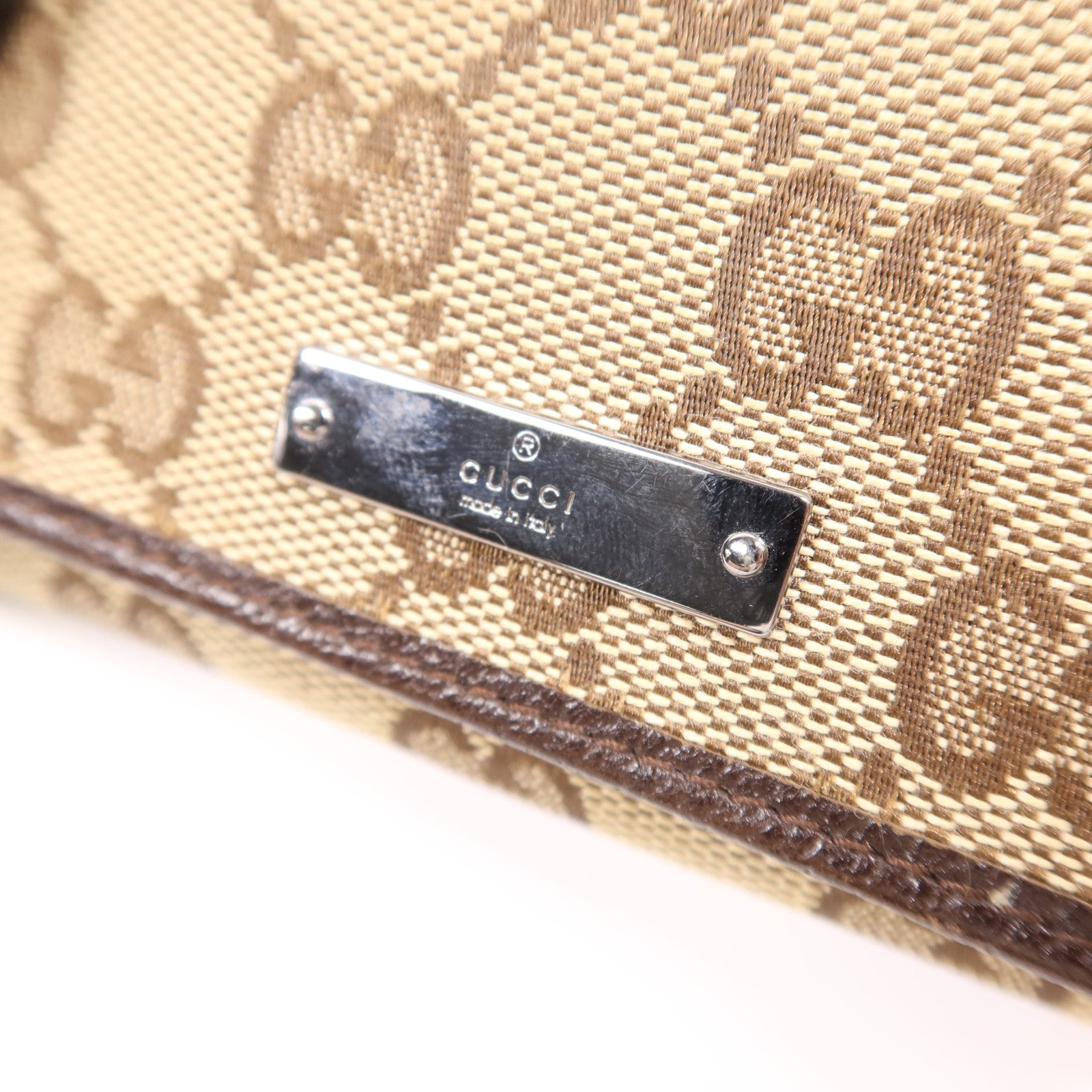 GUCCI 帆布Card Case銀扣卡片套