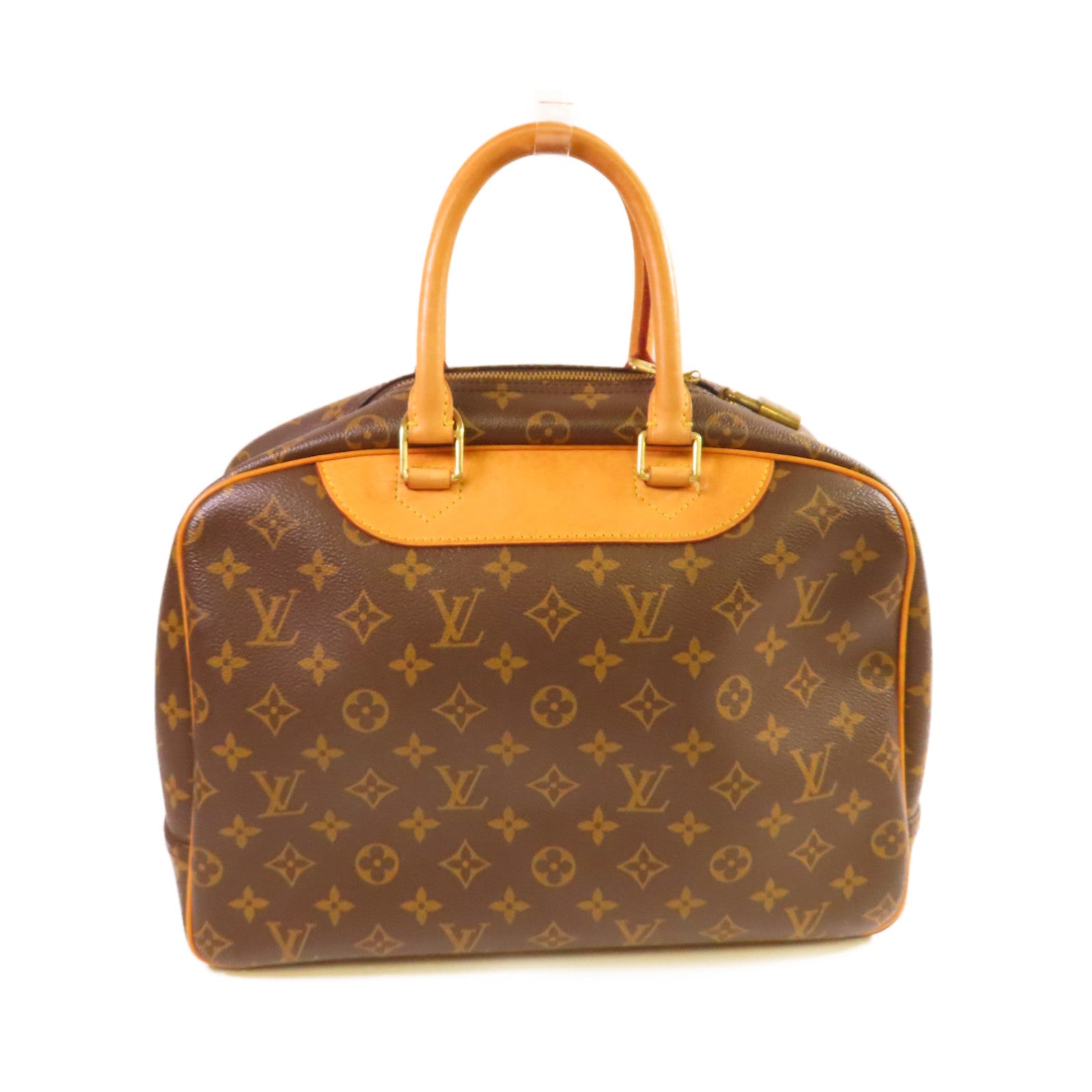 LOUIS VUITTON 【激減優惠】Monogram Deauville GM Hand Bag金色手挽袋啡色