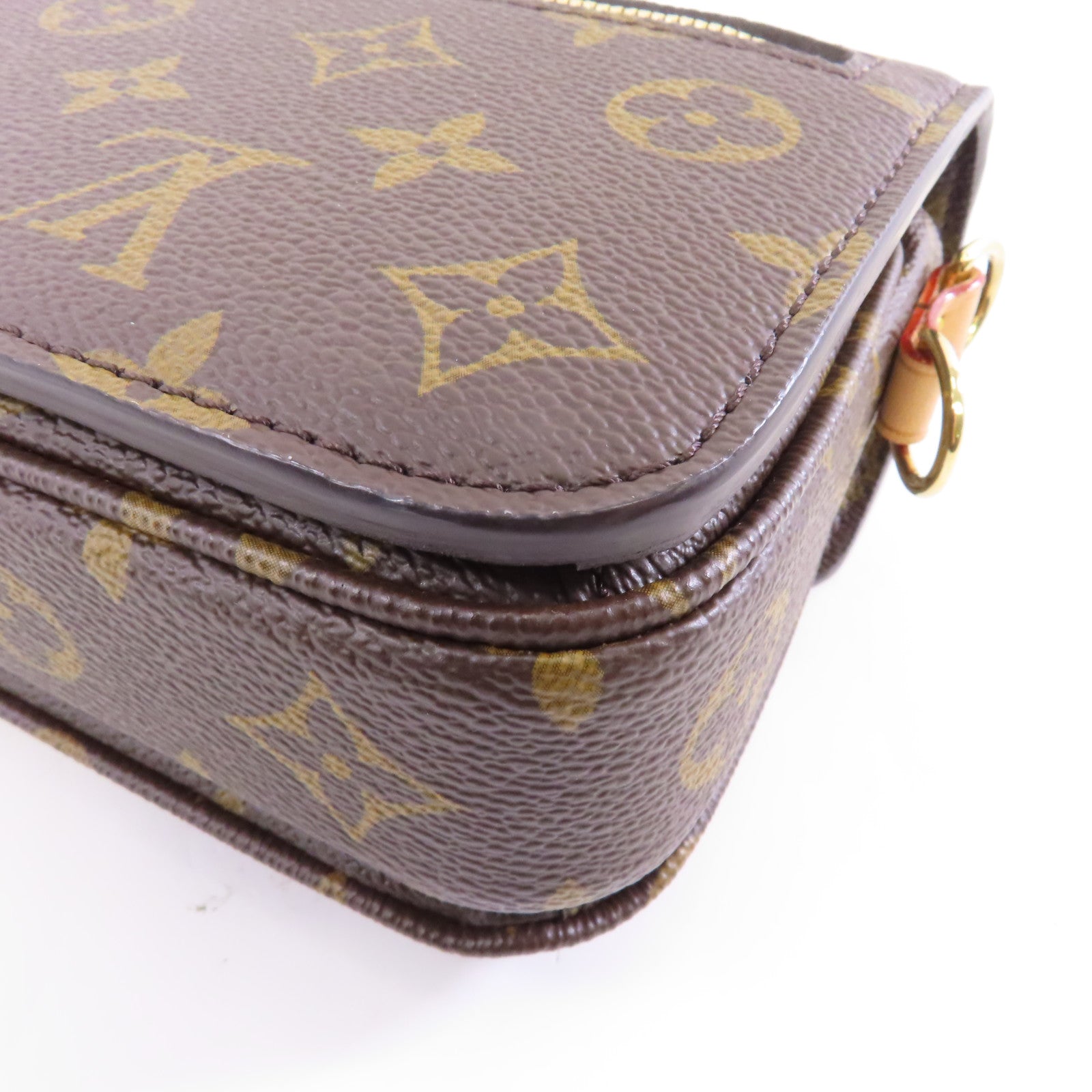 LOUIS VUITTON Monogram Pochette Metis金扣手挽肩背兩用袋棕色