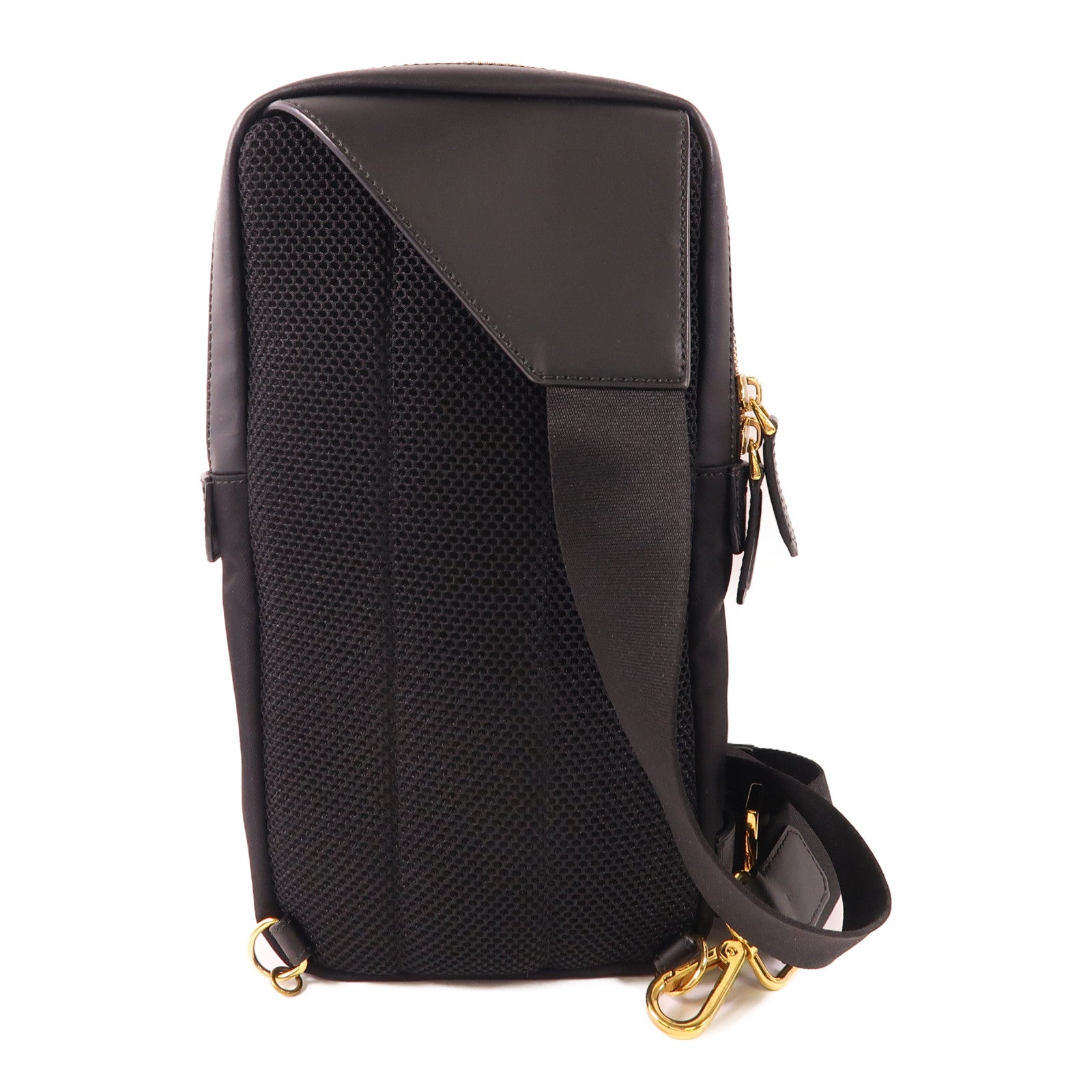 FENDI 牛皮皮革/帆布Body Bag金扣肩背袋