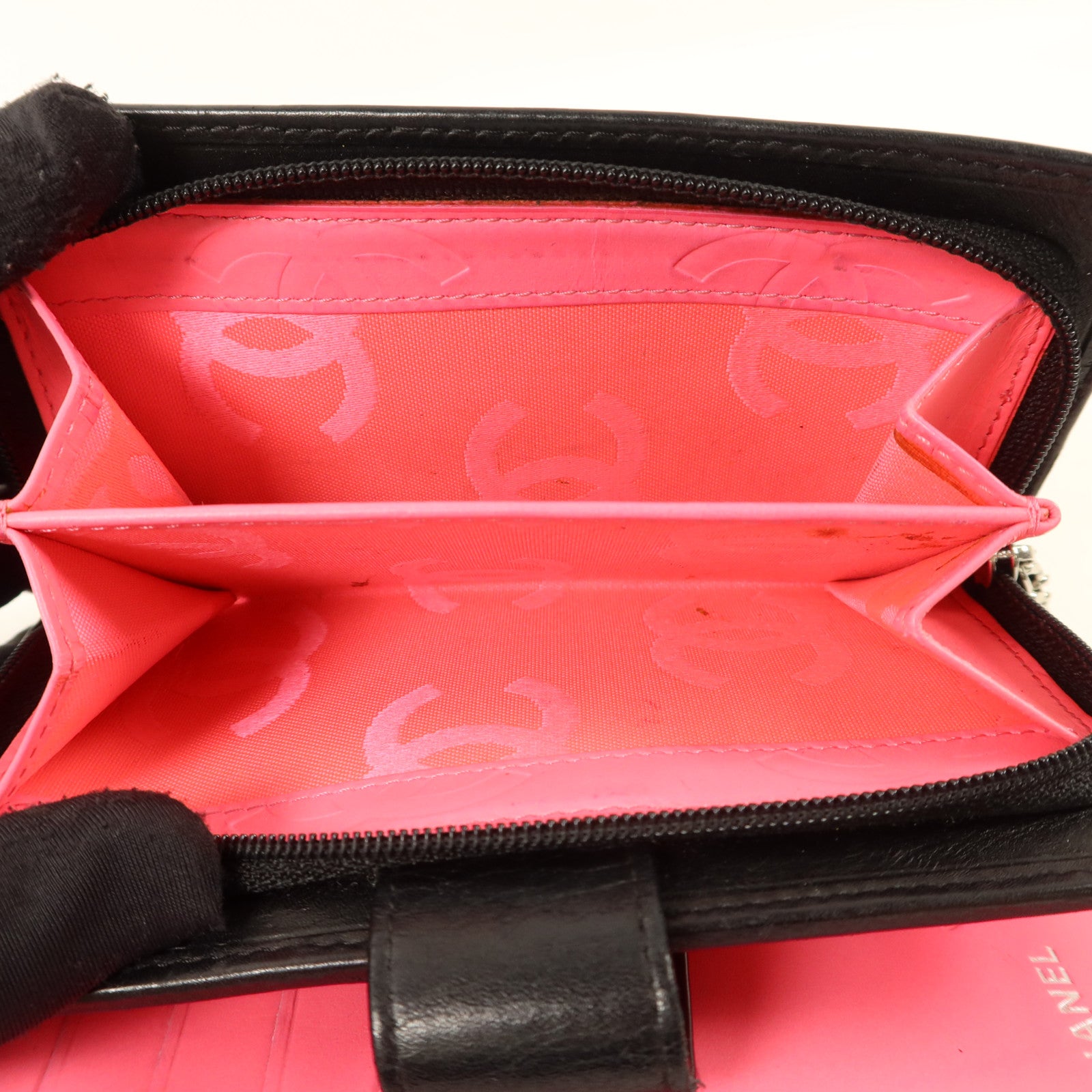 CHANEL 牛皮皮革Cambon Bifold Wallet銀扣錢包