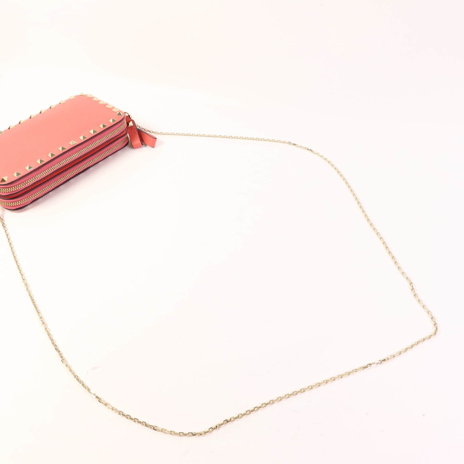 Valentino 牛皮皮革Shoulder Bag金扣鏈帶肩背袋