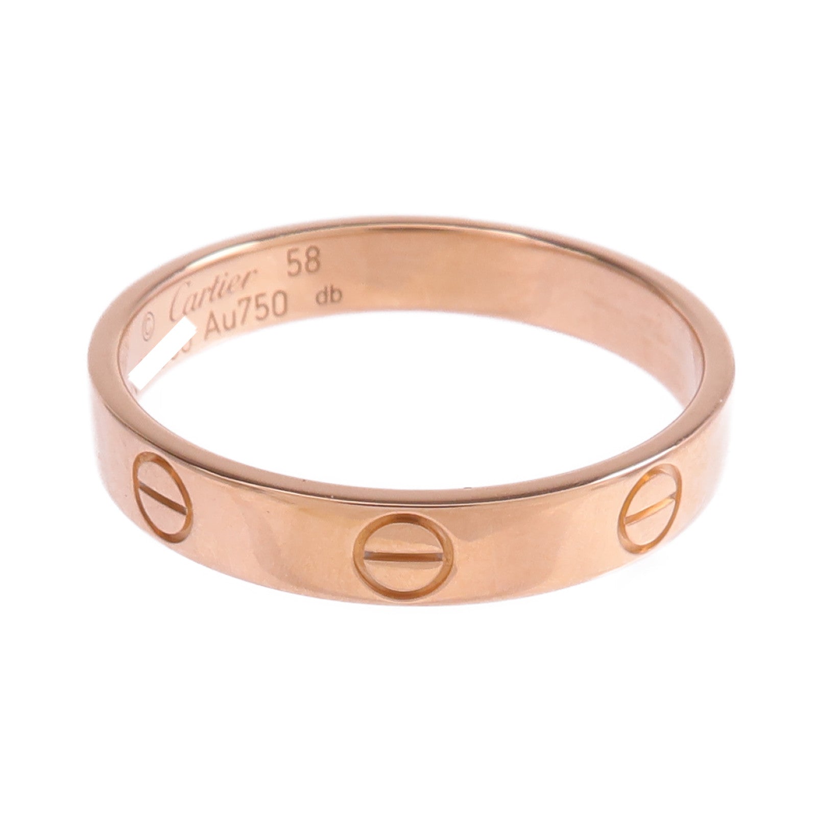 CARTIER 18K玫瑰金Mini Love Ring戒指Cartier#58/US#8.25