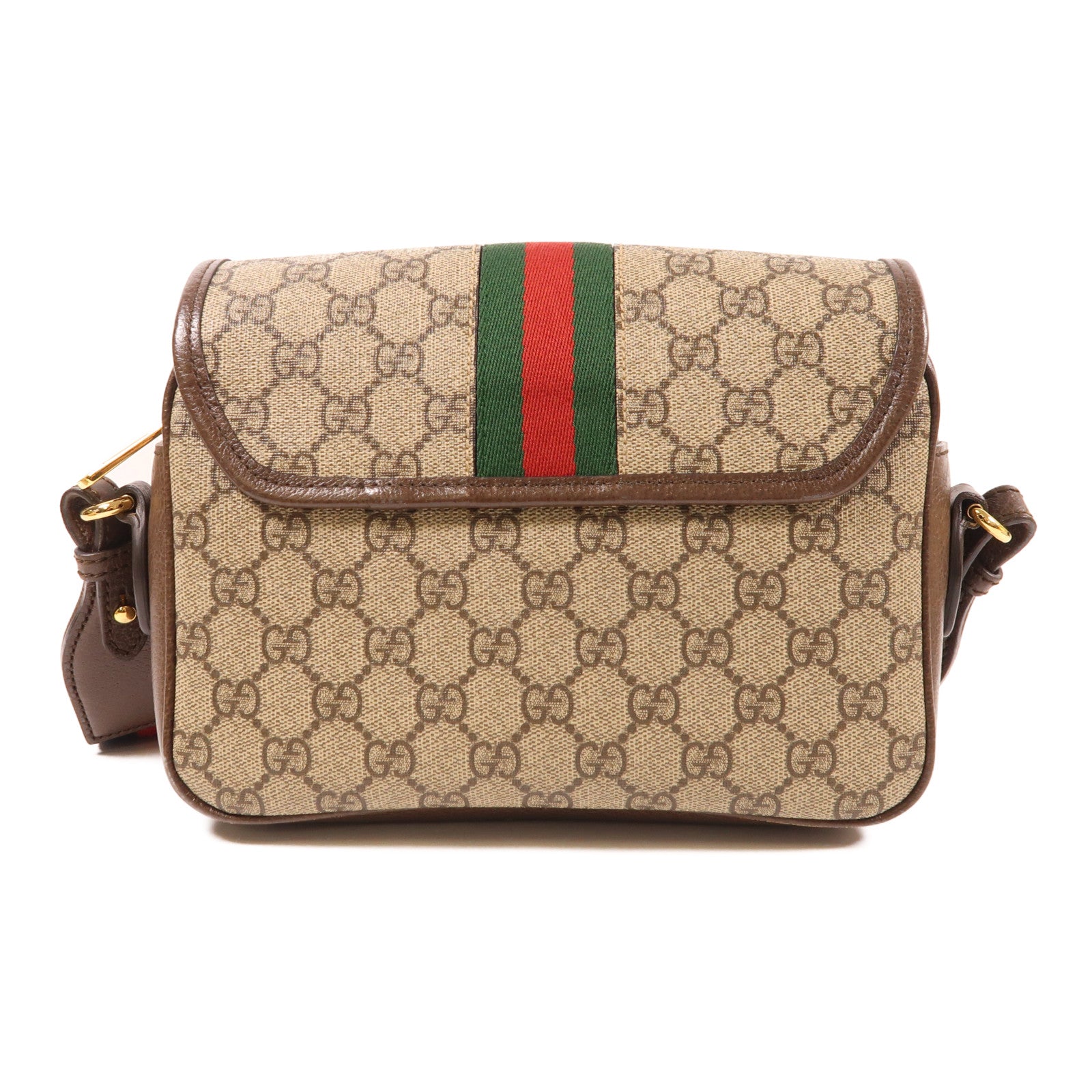 GUCCI 塗層帆布Shoulder Bag金扣肩背袋
