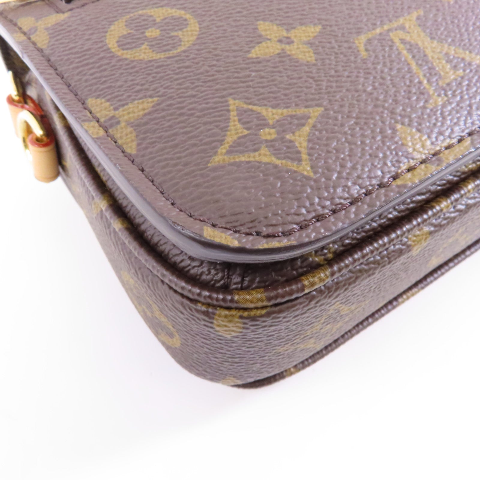 LOUIS VUITTON Monogram Pochette Metis金扣手挽肩背兩用袋棕色