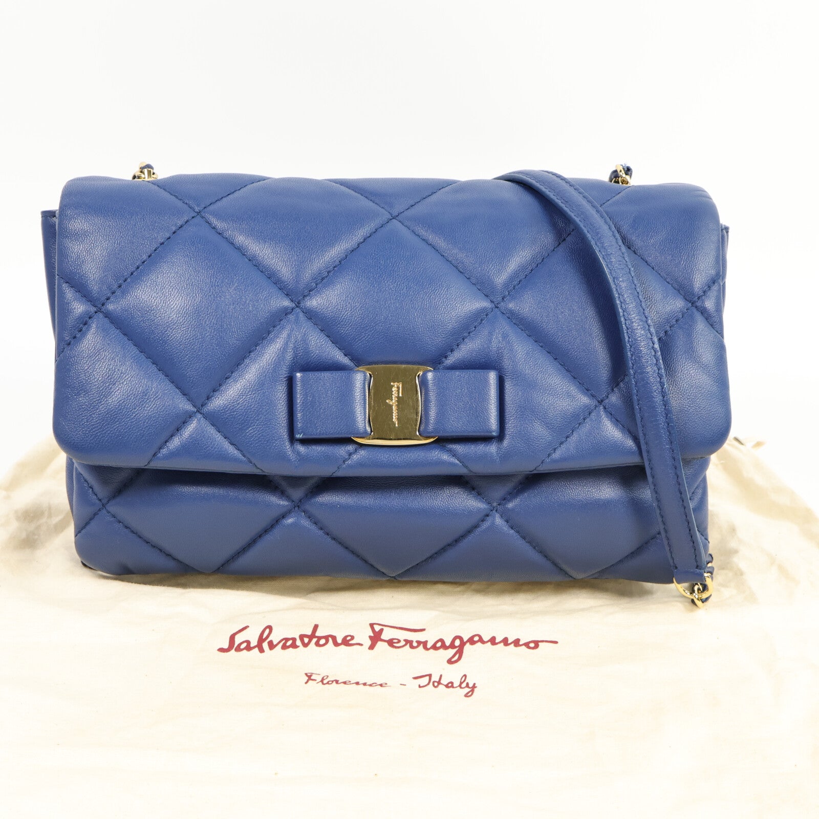 Salvatore Ferragamo 牛皮皮革Vara鏈帶肩背袋