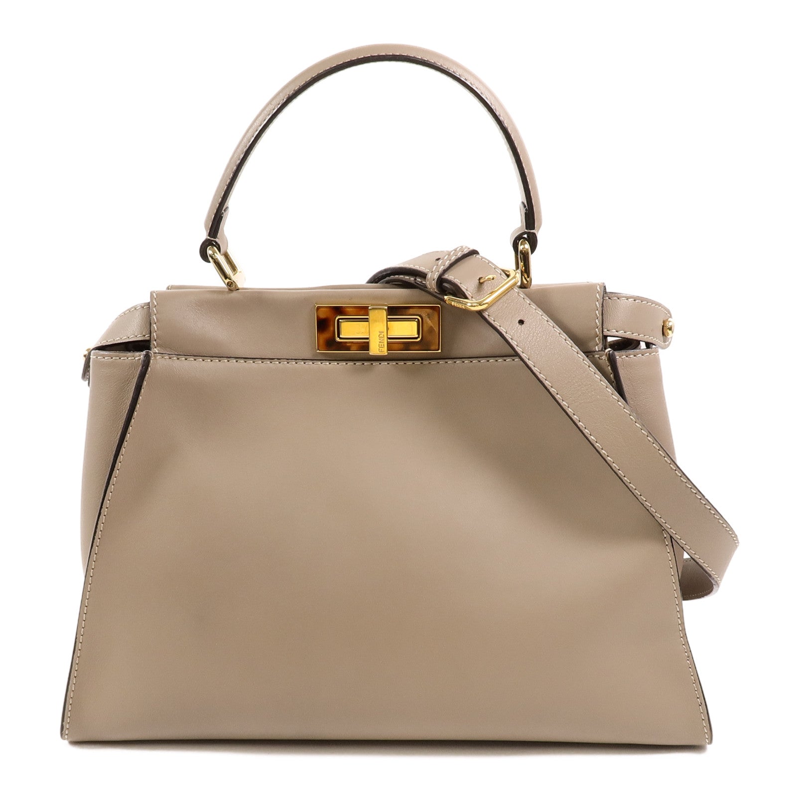 FENDI 牛皮皮革Peekaboo Medium手挽肩背兩用袋