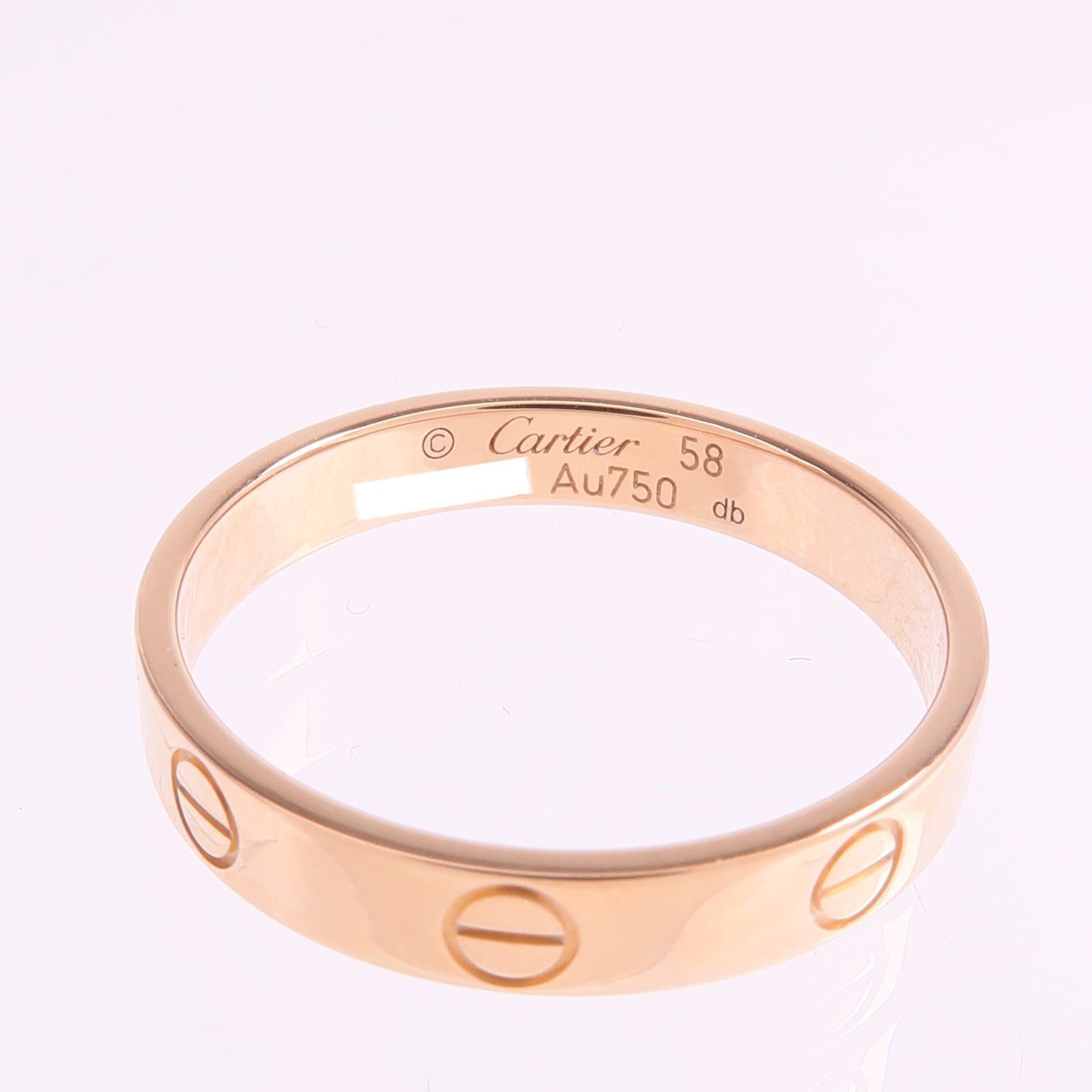 CARTIER 18K玫瑰金Mini Love Ring戒指Cartier#58/US#8.25